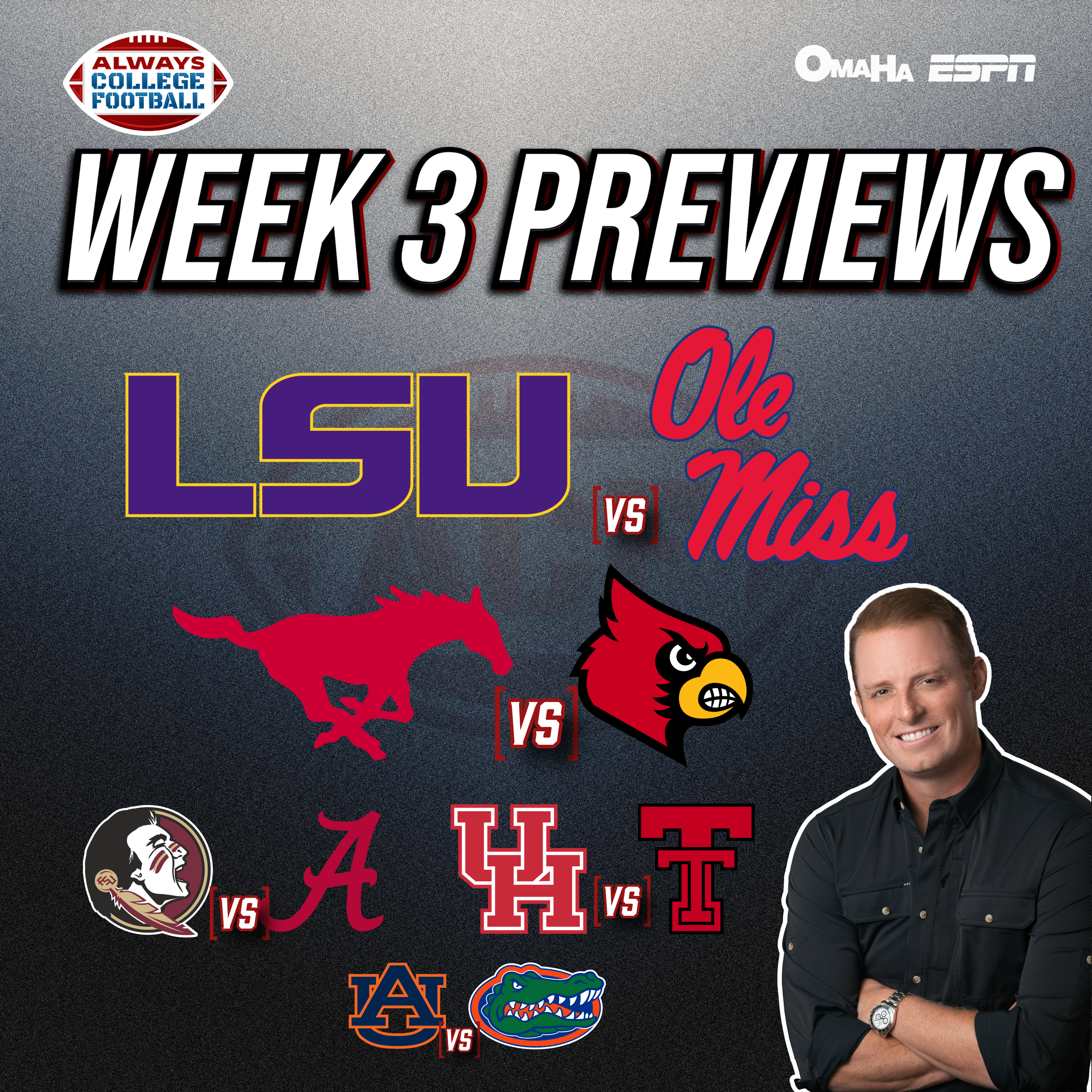 Always College Football: Week 3 previews - Can Ole Miss, Louisville, Alabama & Texas Tech protect home field?