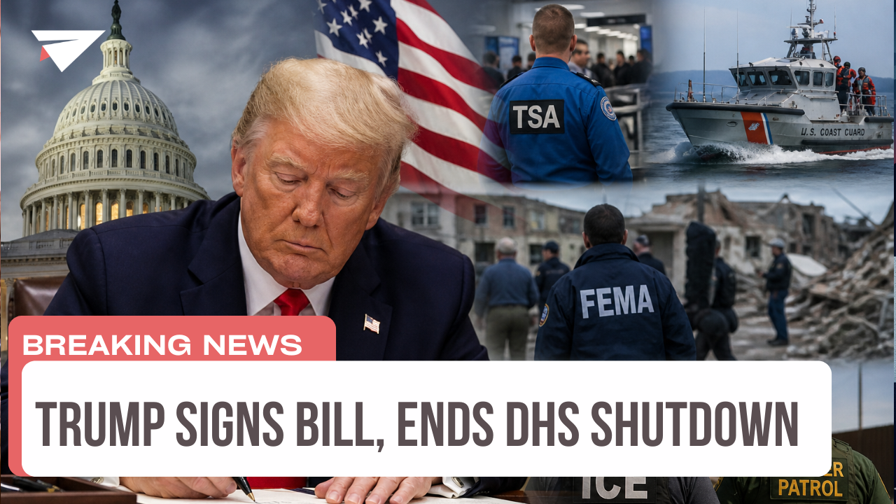 Trump Signs Bill, Ends DHS Shutdown, Breaking News