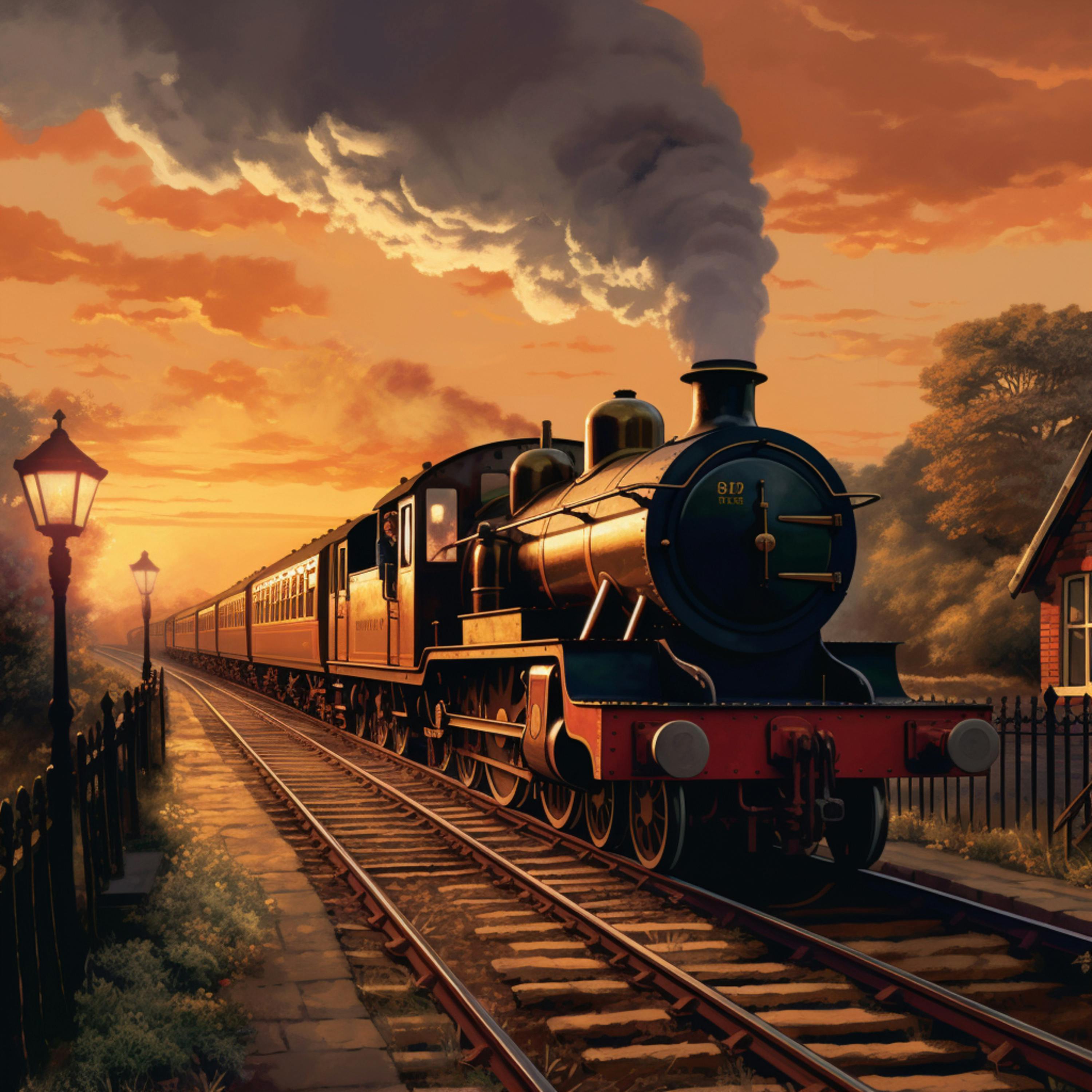 The Sleepy Train Through the 1920s English Countryside
