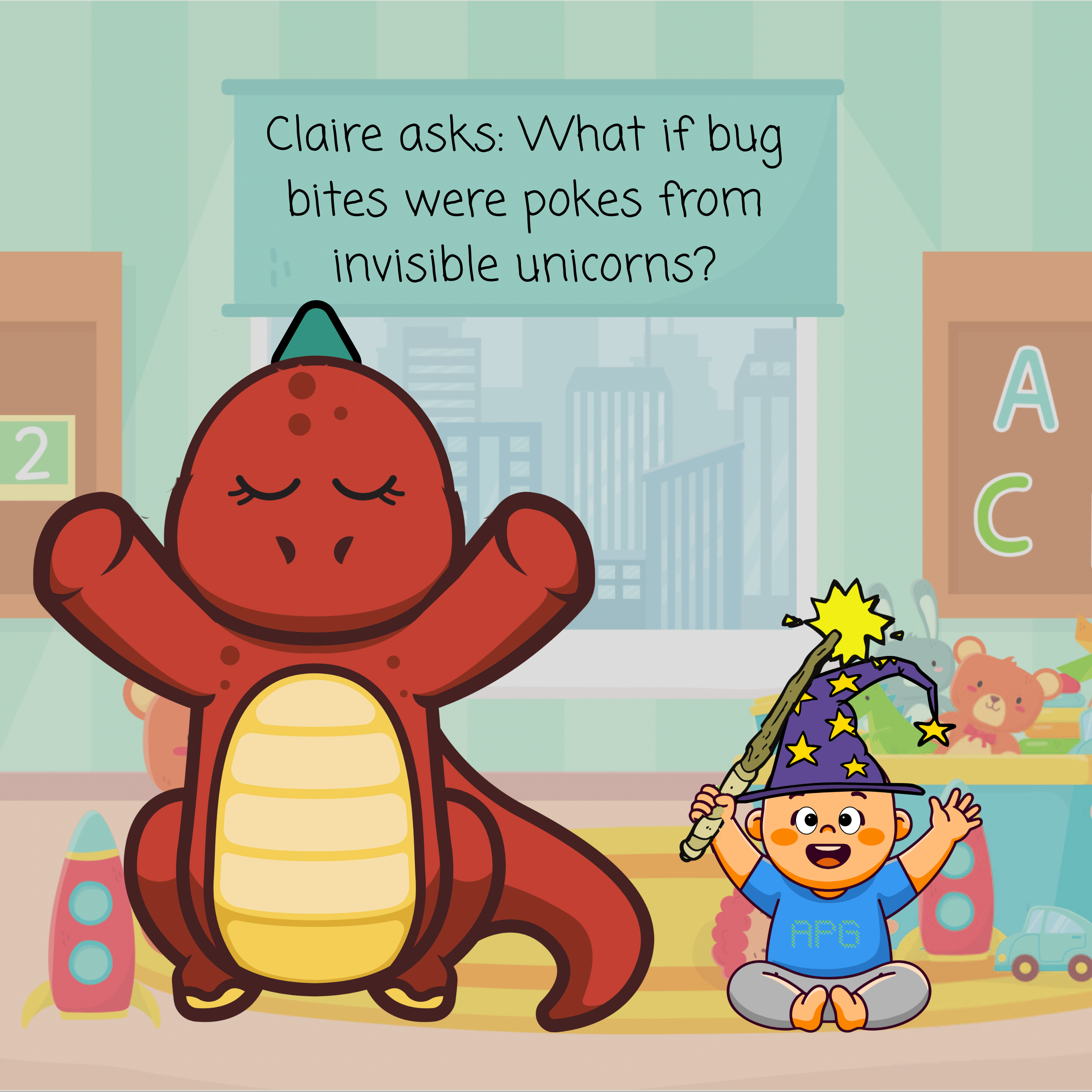 390. Claire asks: What if bug bites were from invisible unicorns?