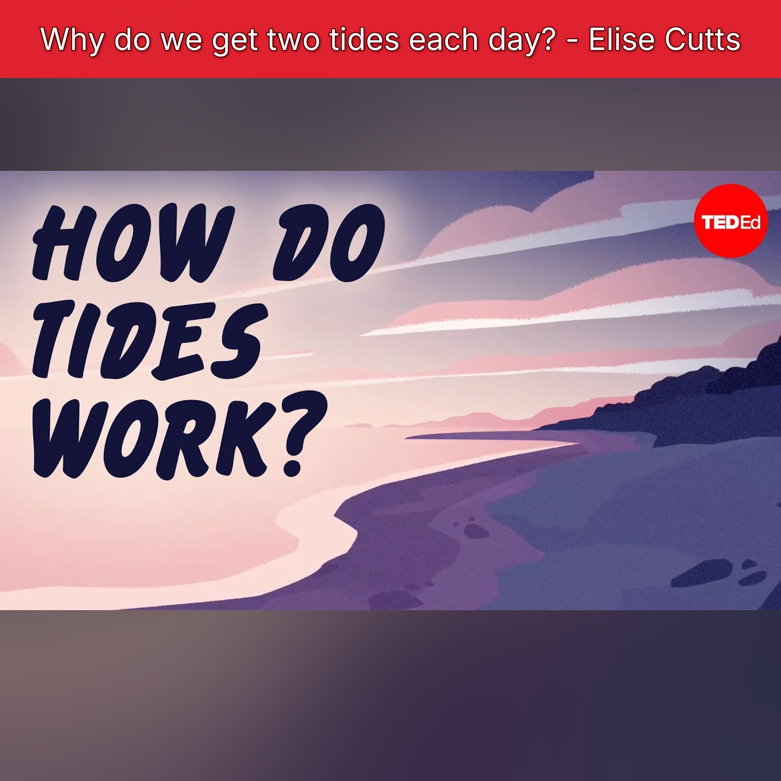 Why do we get two tides each day? - Elise Cutts episode artwork