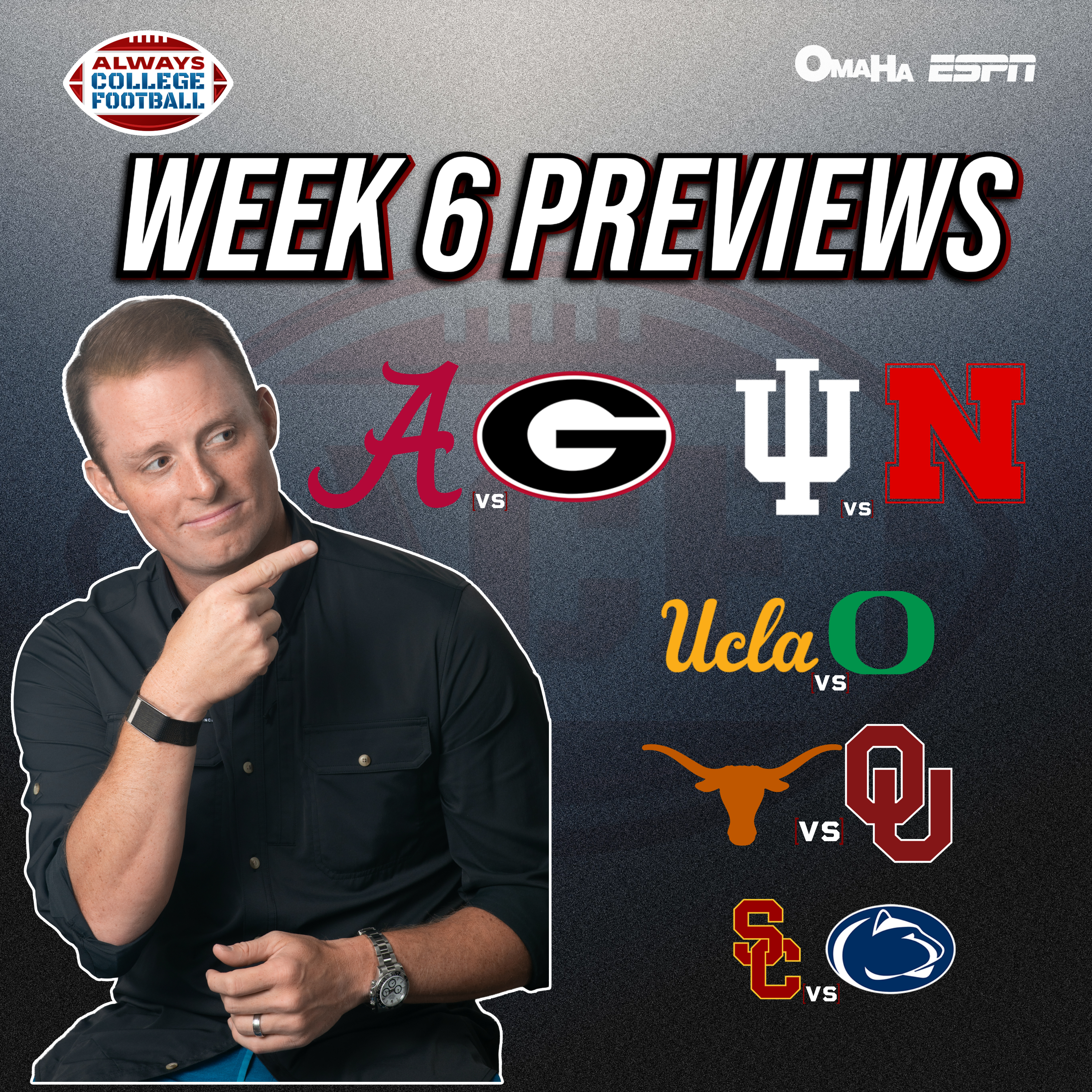 Always College Football: Week 6 Previews: SEC Showdowns & BIG 10 Battles! episode artwork