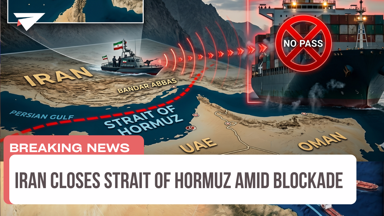 Iran Closes Strait of Hormuz Amid Blockade, Breaking News