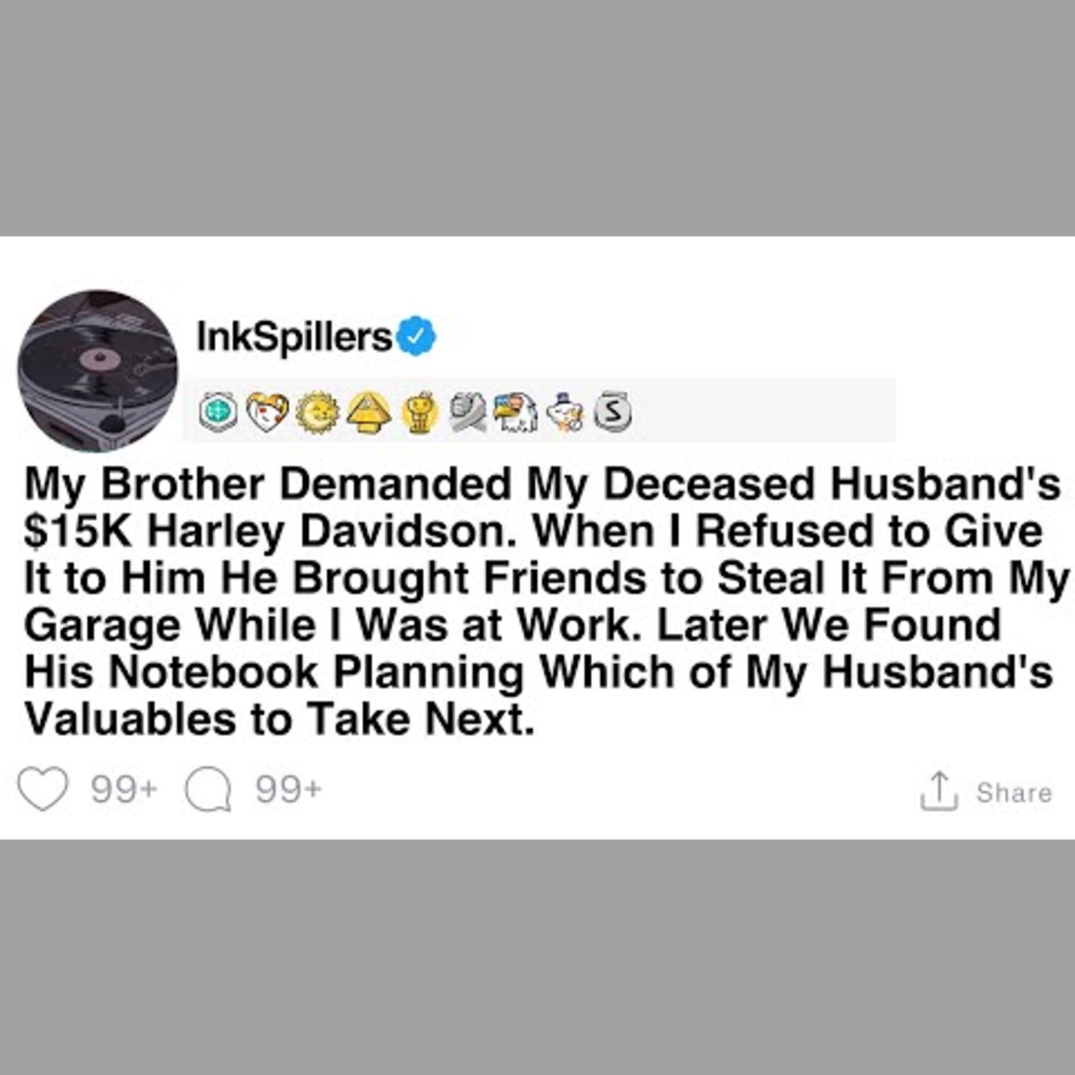 Brother's Demand for Late Husband's Harley Davidson Leads to Theft Attempt