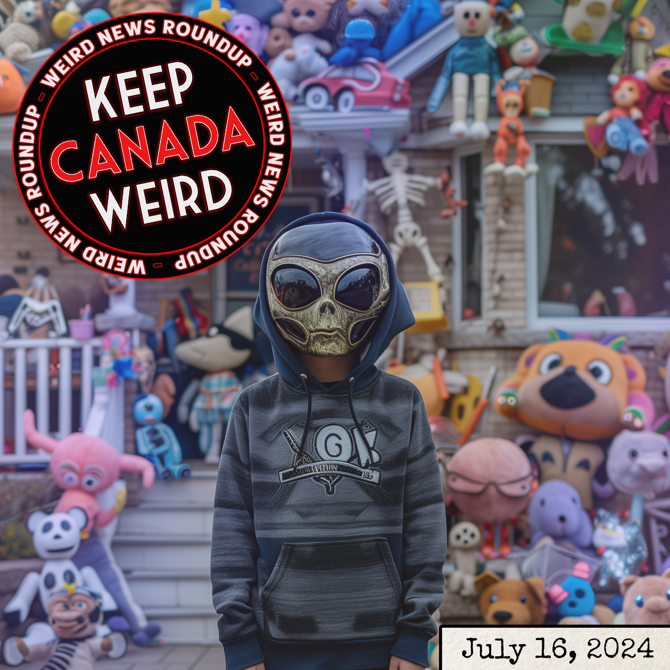 KEEP CANADA WEIRD - July 16, 2024 - the Leslieville Dollhouse, a chicken who can read, a fake ring, and Edmonton's google map alien