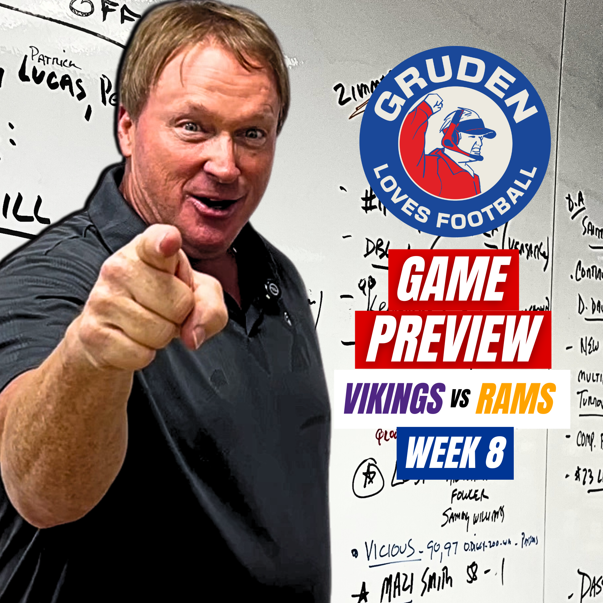 Gruden Loves Football Game Preview: Vikings vs Rams  - Week 8 episode artwork