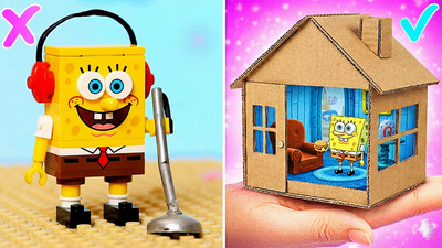 We Made a Cardboard House for Paper SpongeBob! *ASMR Crafts & Fun Adventures* episode artwork