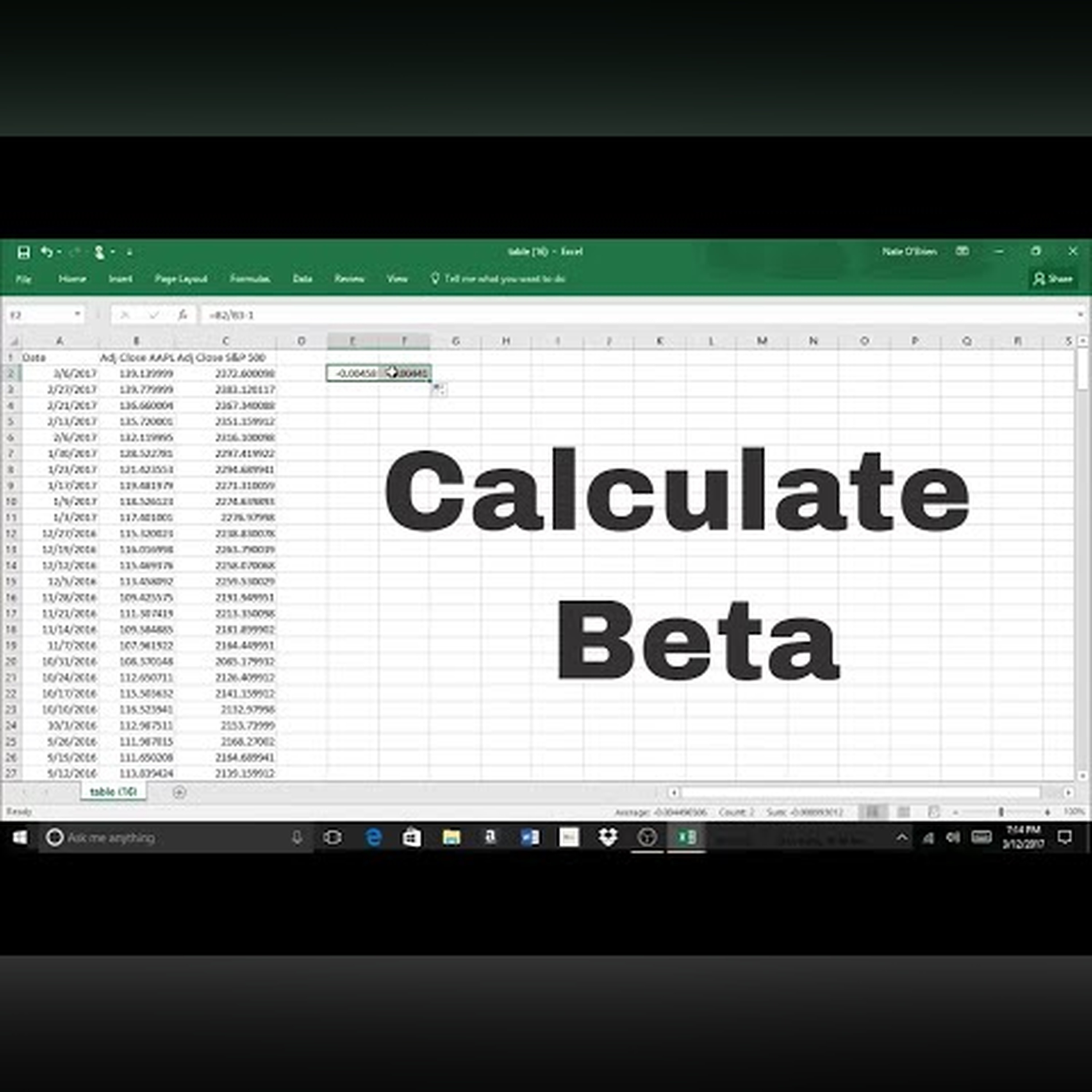 How To Calculate Beta on Excel - Linear Regression and Slope Tool