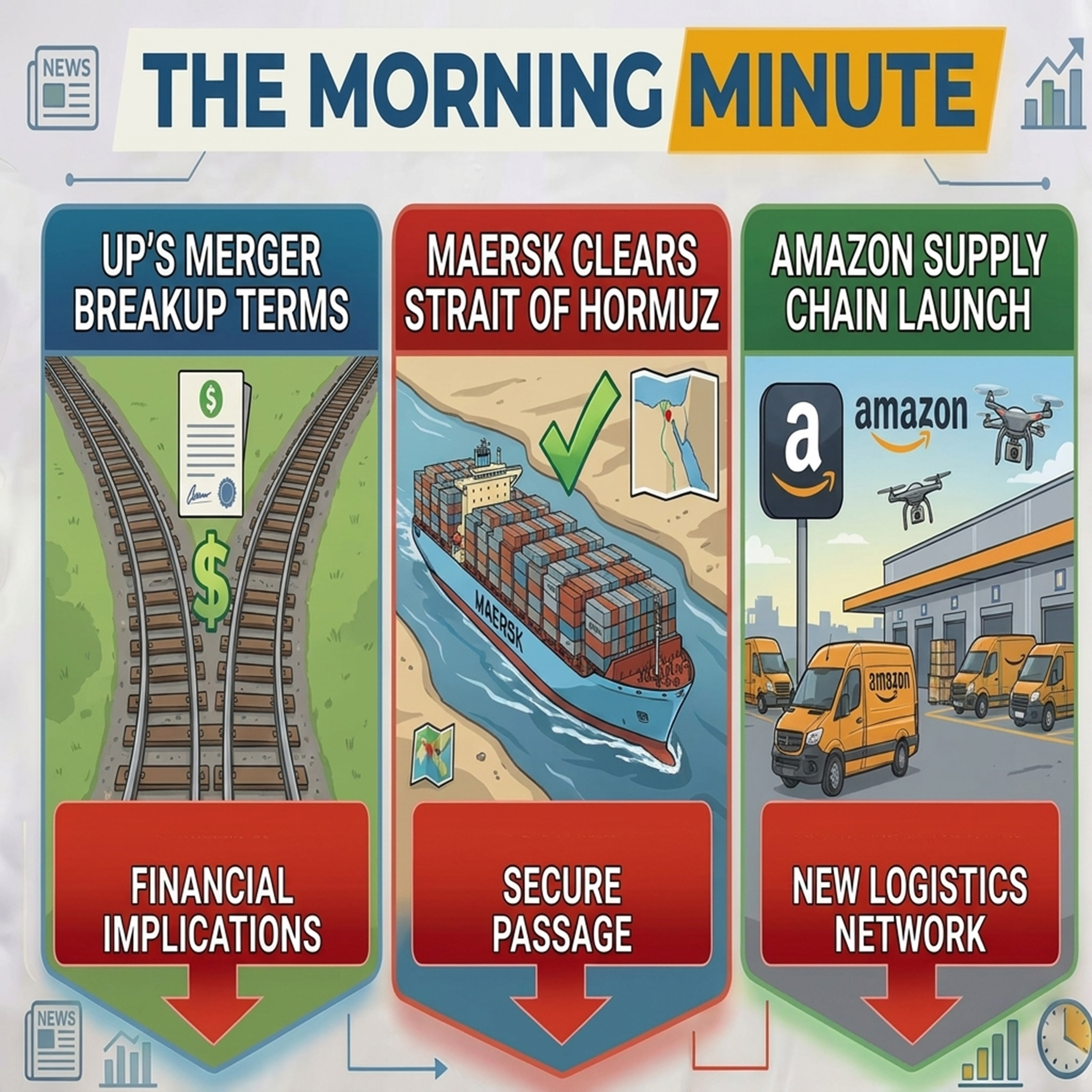UP's Merger Breakup Terms, Maersk Clears Strait of Hormuz, & Amazon Supply Chain Launch | The Morning Minute