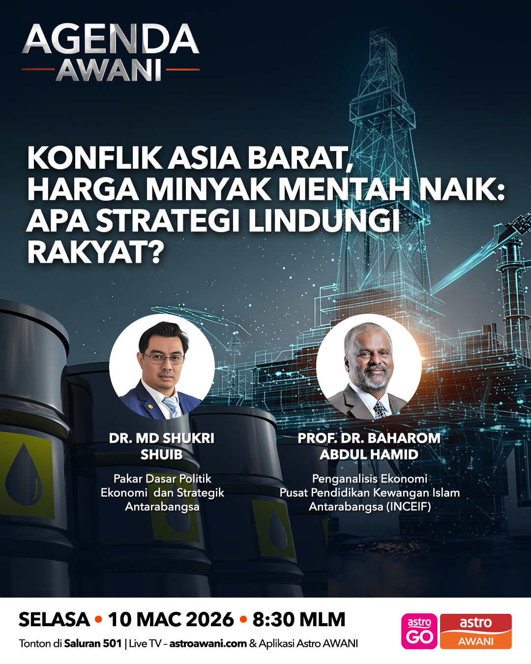 Agenda AWANI: Konflik Asia Barat, harga minyak mentah naik | Apa strategi lindungi rakyat?