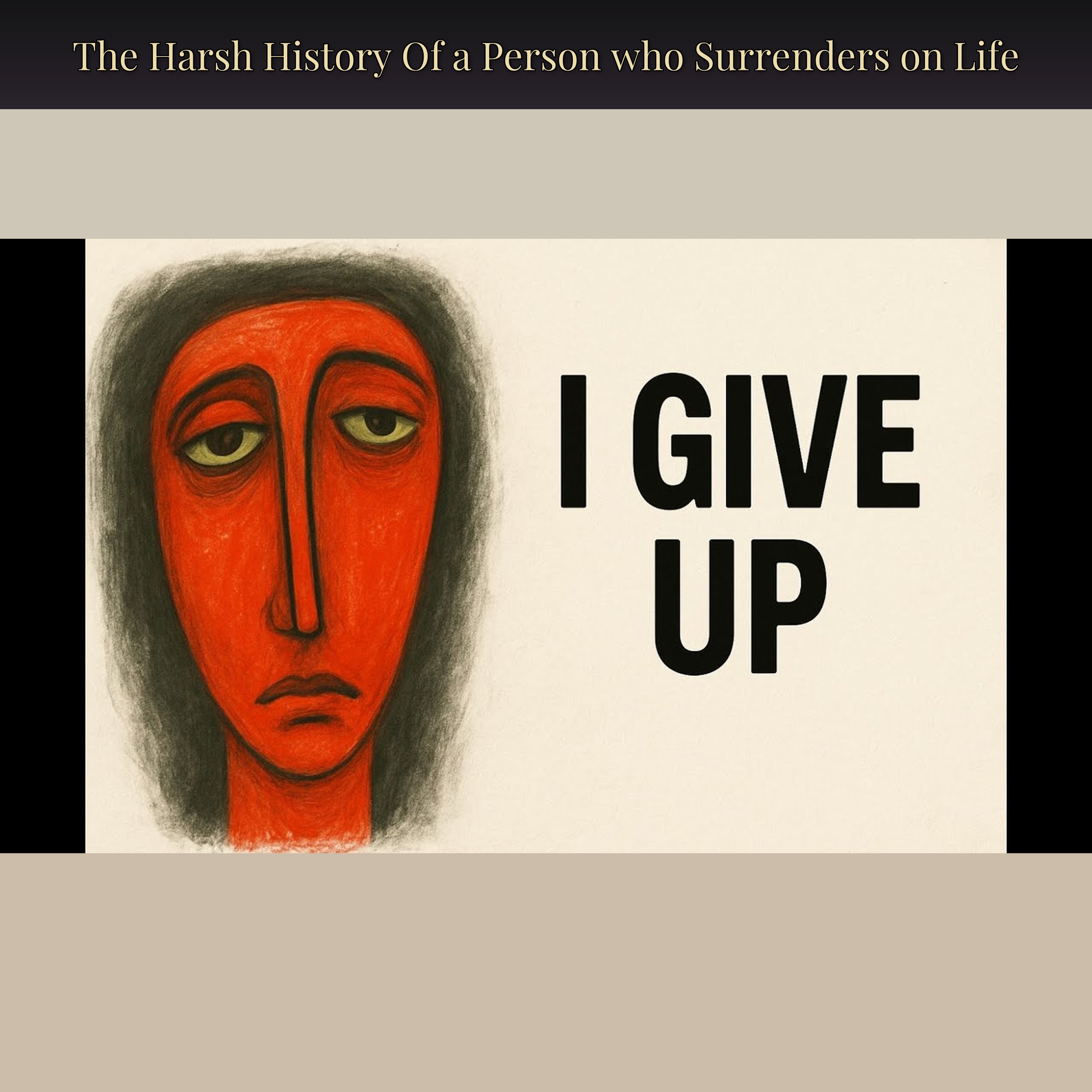 The Harsh History Of a Person who Surrenders on Life