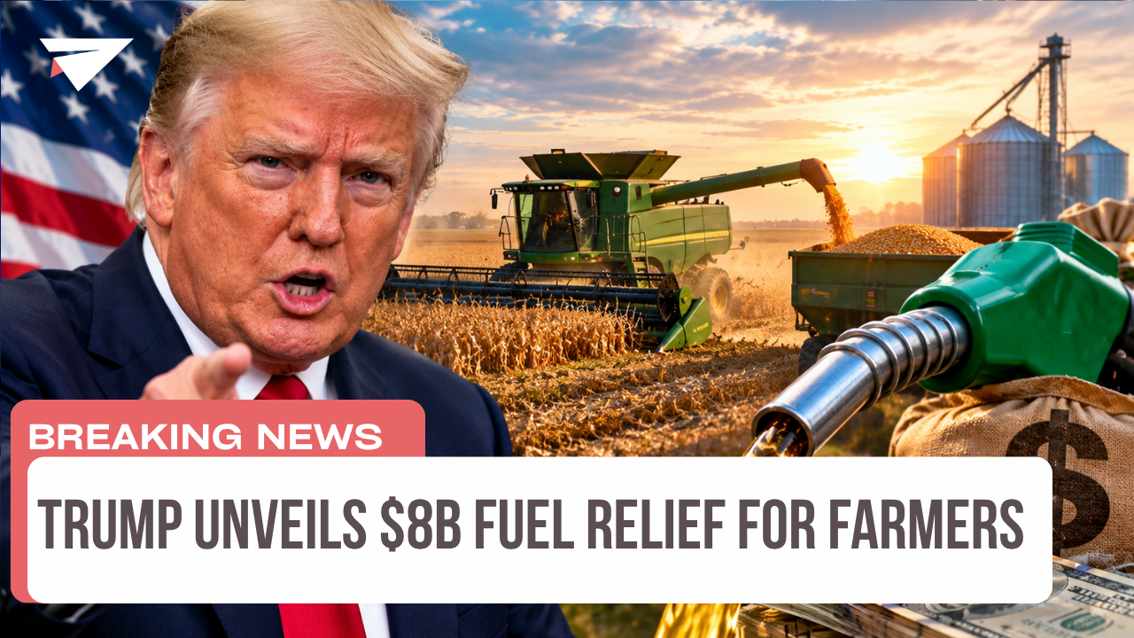 Trump Unveils $8B Fuel Relief for Farmers, Breaking News episode artwork