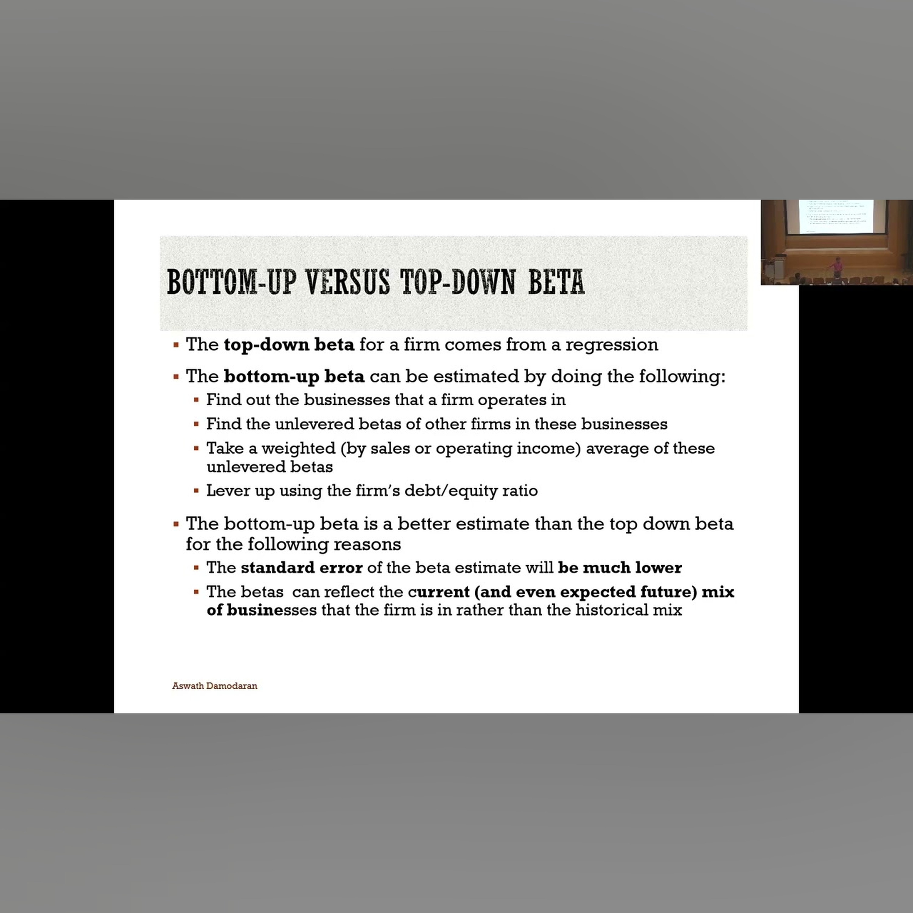Session 9: More on beta - bottom up betas and private company betas