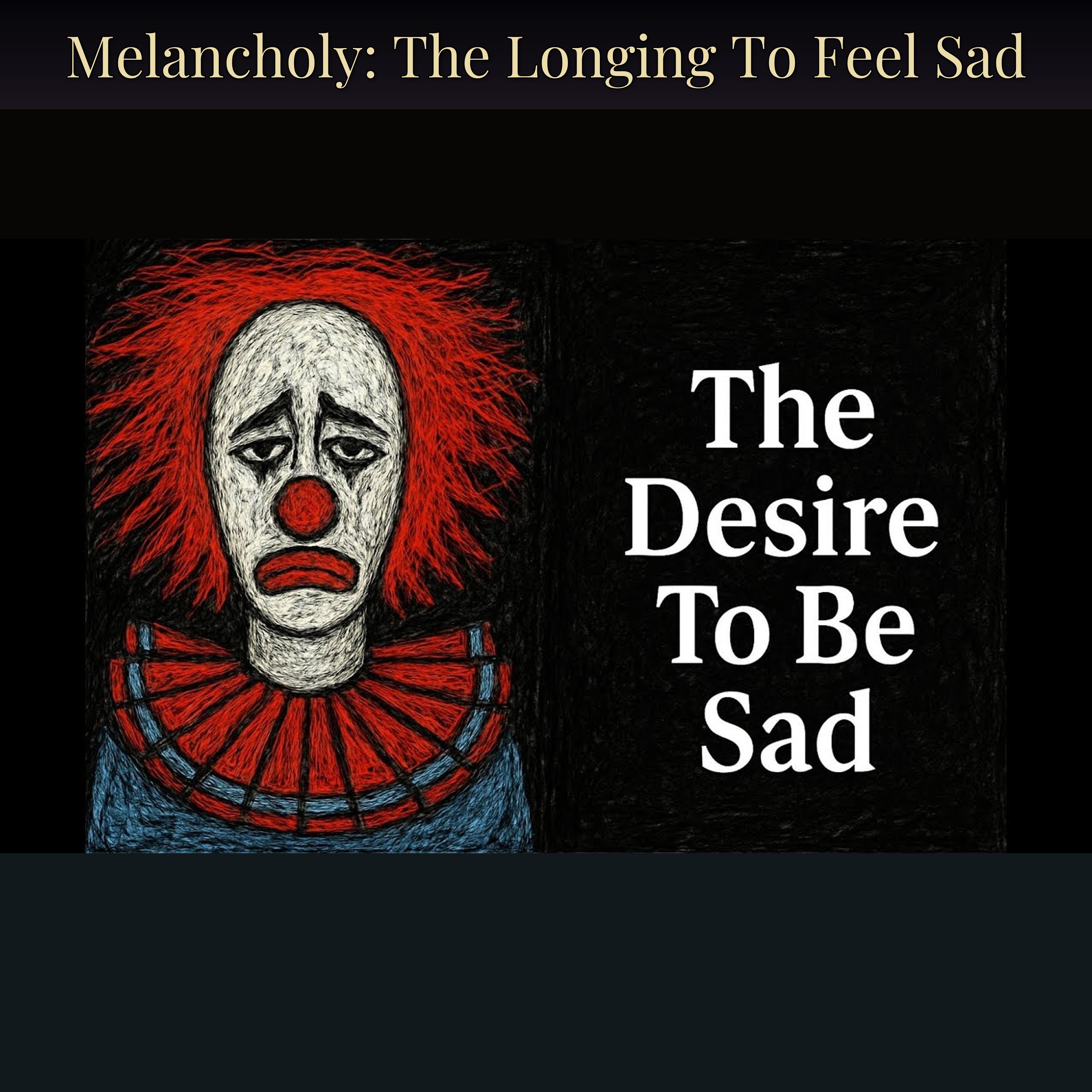 Melancholy: The Longing To Feel Sad