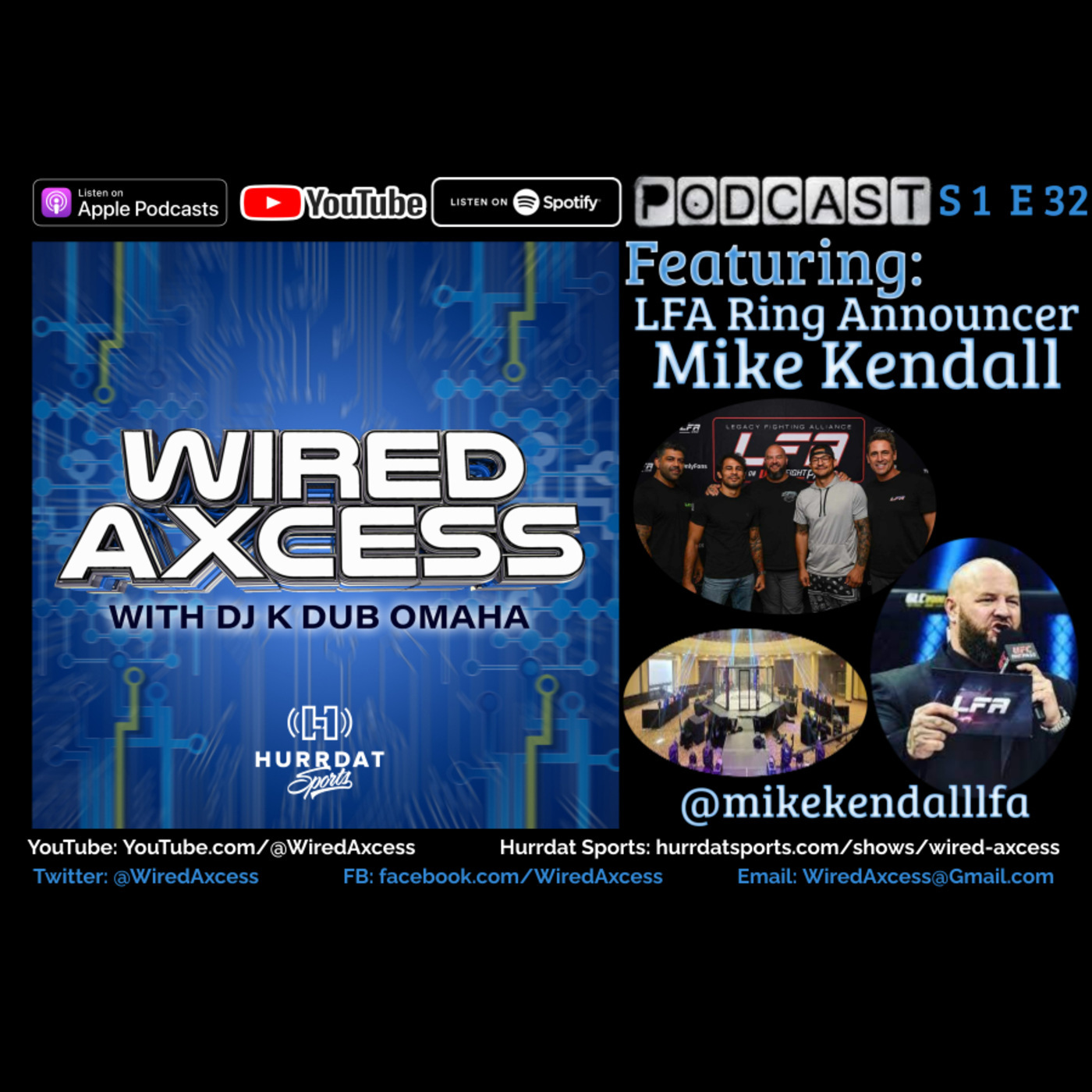 S1 Ep 32-Legacy Fighting Alliance Ring Announcer Mike Kendall episode artwork
