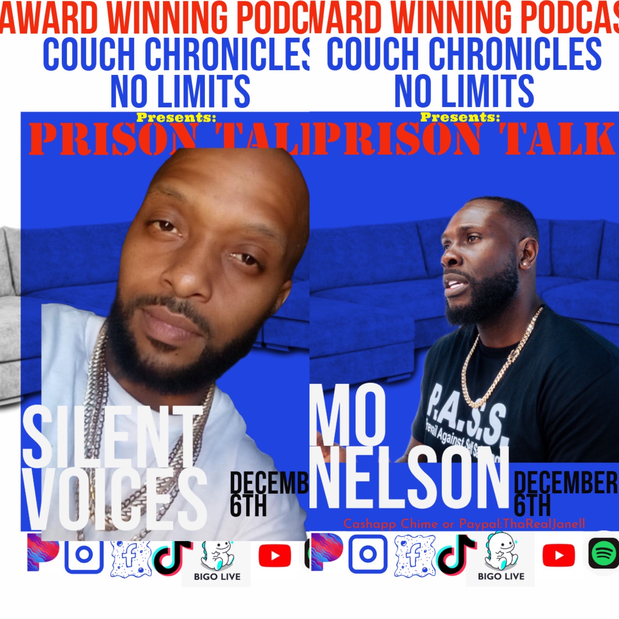 Prison/Jail/Felon Talk W/Silent Voices & Mo Nelson-Couch Chronicles No Limits episode artwork