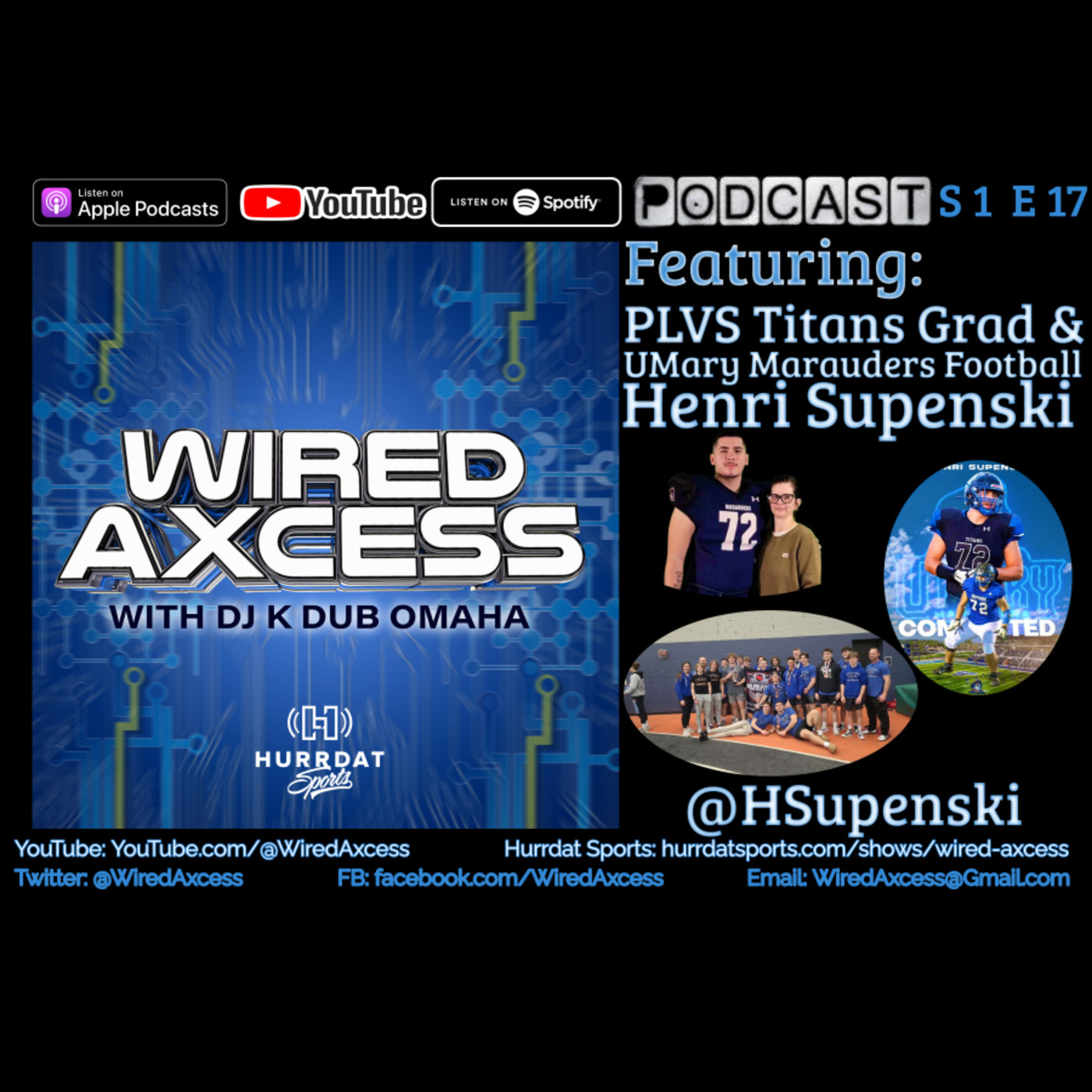 S 1 E 17 - PLVS Titans & UMary Football Player Henri Supenski - Finding A Place, A Passion, and A Possibility At Next Level episode artwork