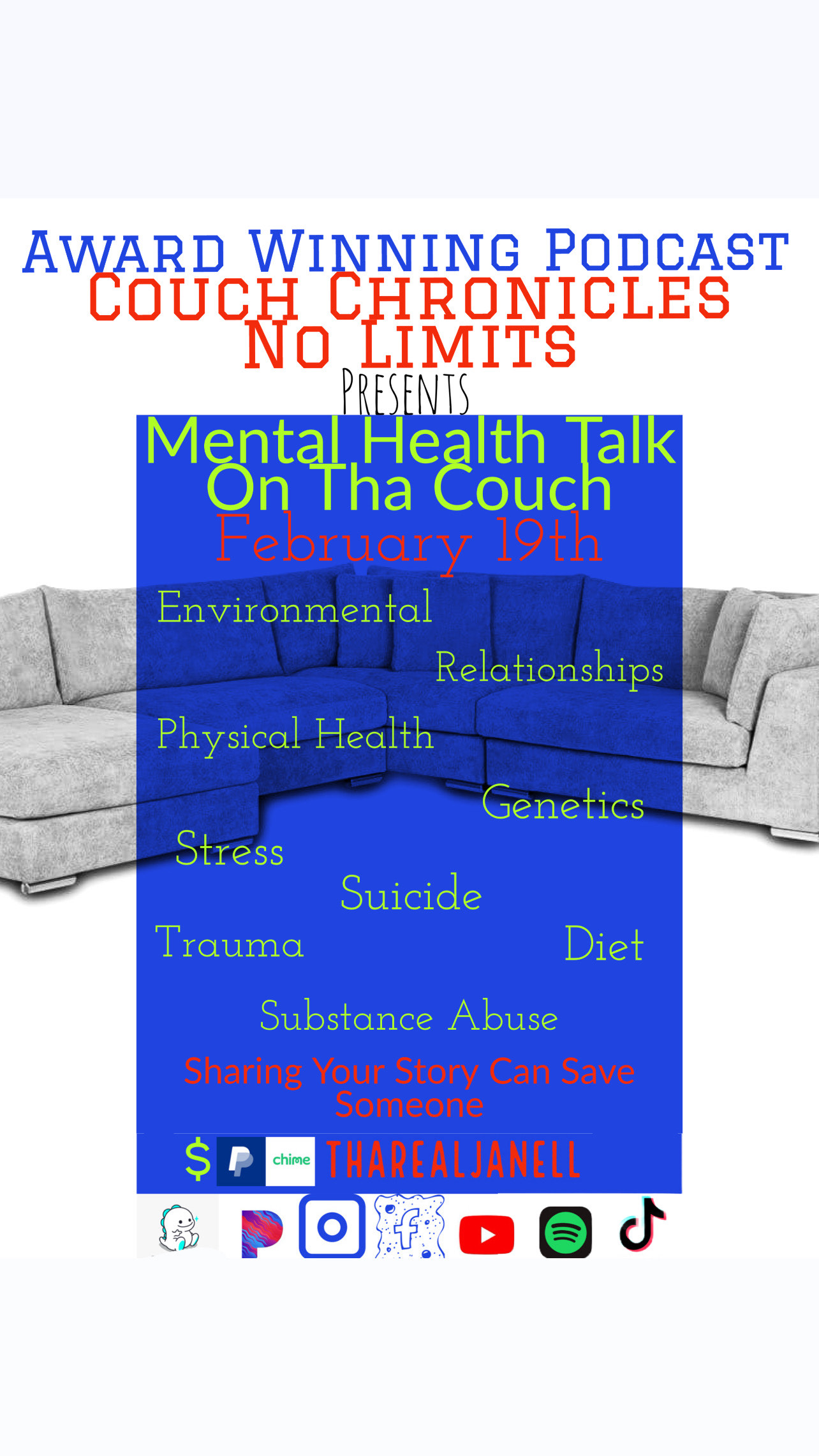 Couch Chronicles No Limits Mental Health Talk episode artwork