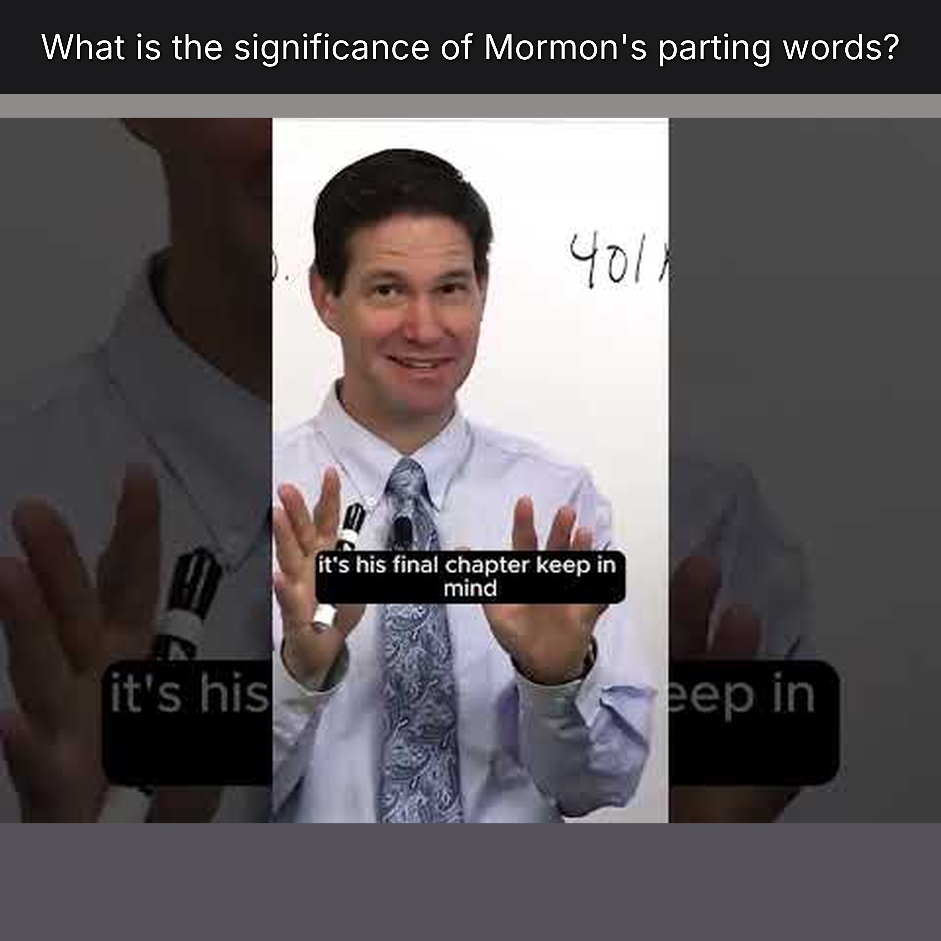 What is the significance of Mormon's parting words? episode artwork