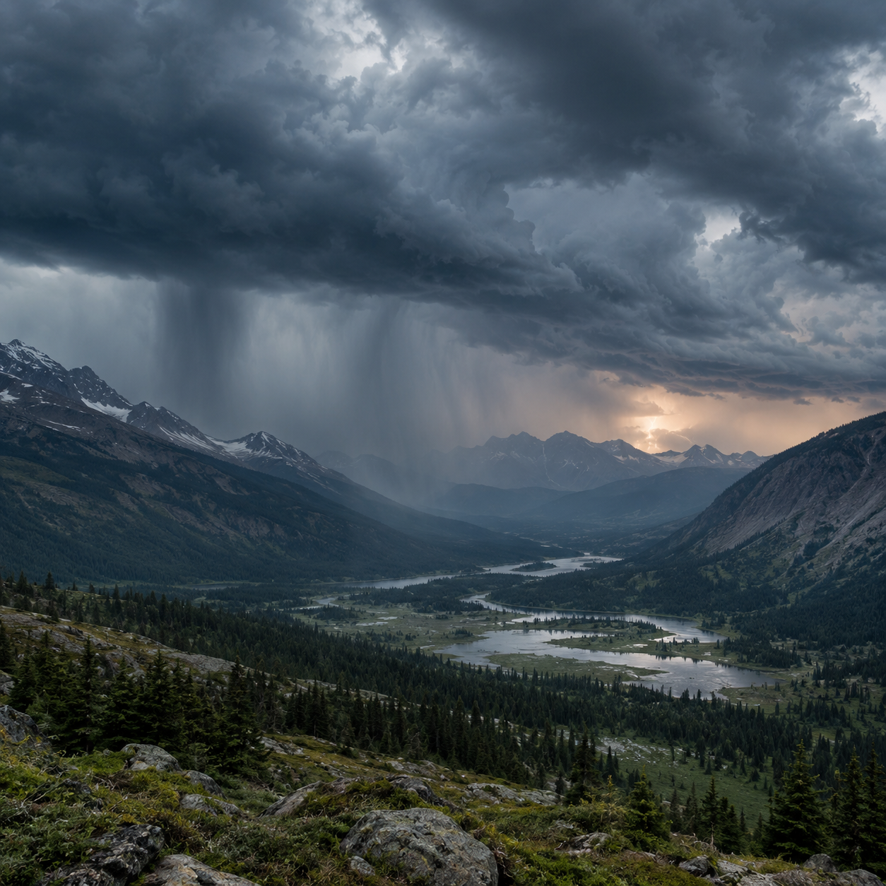 ⛈️ EXPANSIVE THUNDER, CURTAINS OF RAIN and DISTANT CLEARINGS — 1 H of immersive storm for slowing down