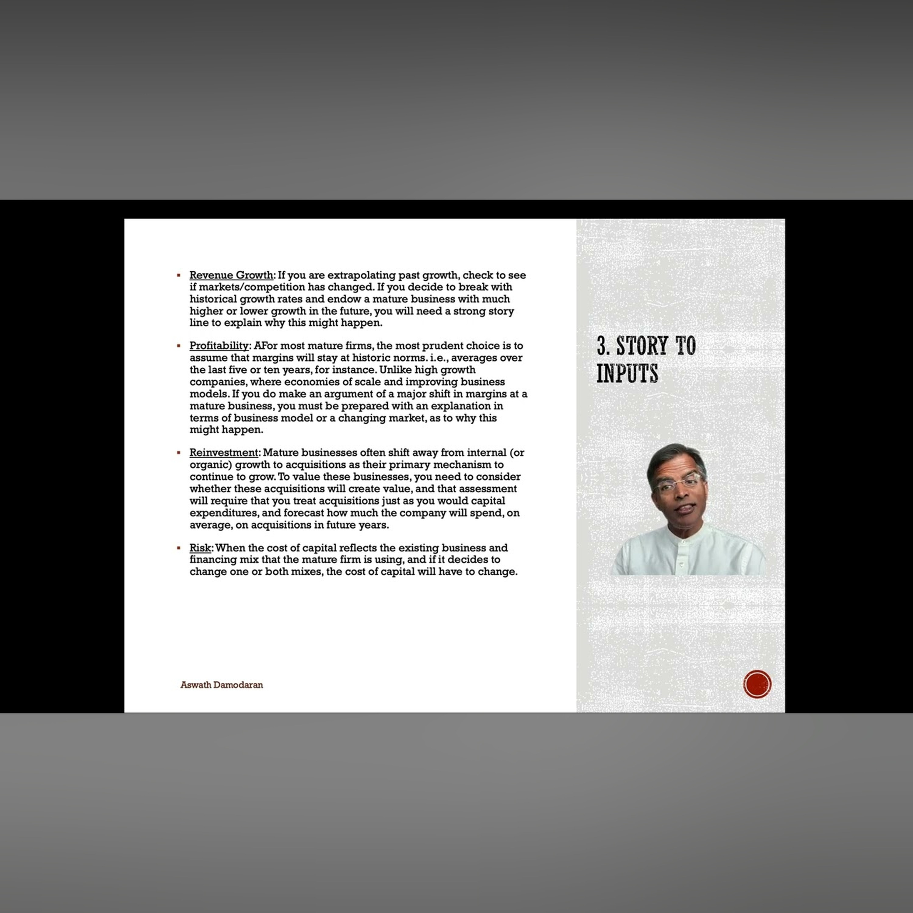 Chapter/Session 12: Valuing Mature Firms