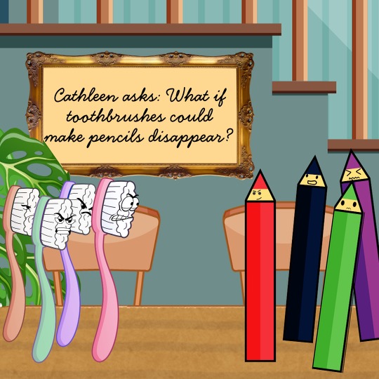 357. Cathleen asks: What if toothbrushes made pencils disappear?