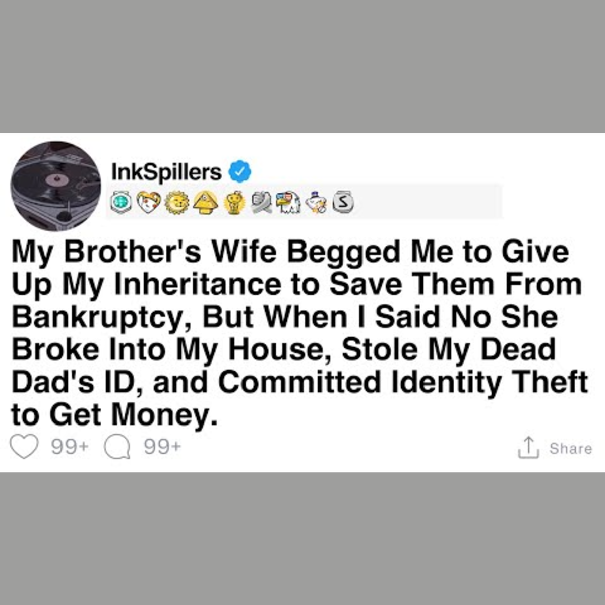 Brother's Wife Stole Dad's ID After Inheritance Dispute