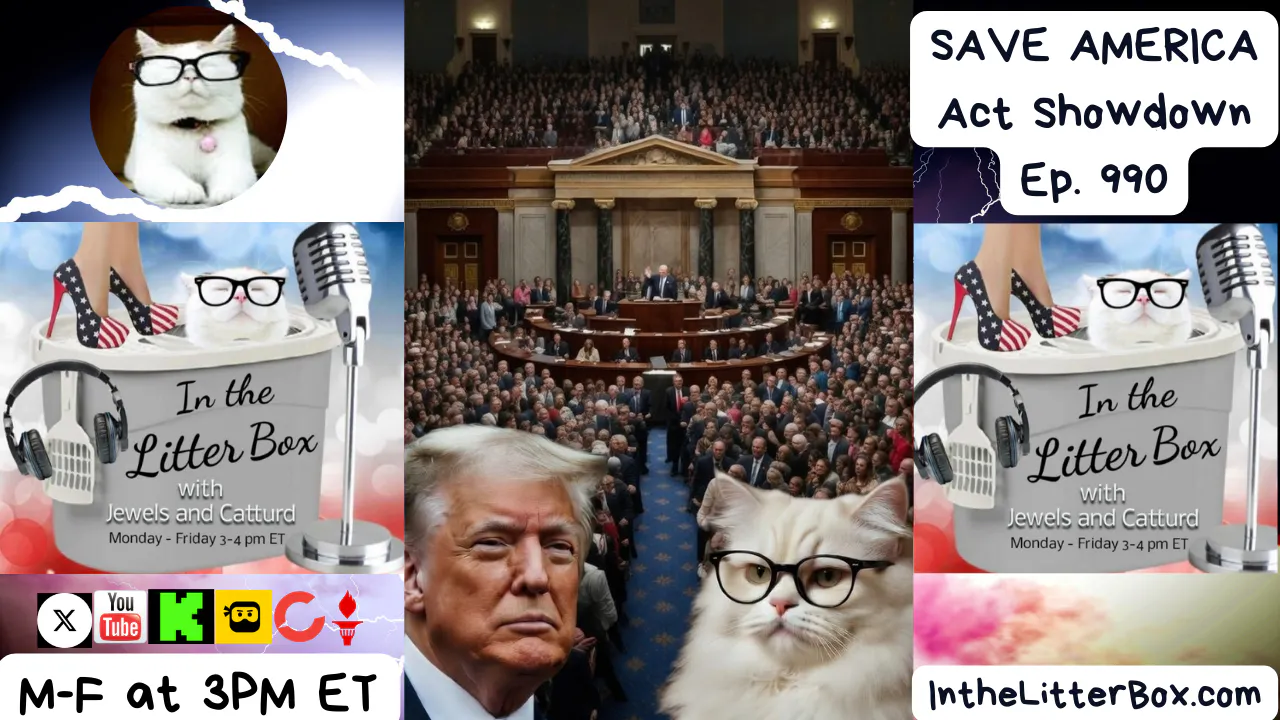SAVE AMERICA Act Showdown | In the Litter Box w/ Jewels Jones & Catturd – Ep. 990– 3/18/2026 SAVE AMERICA Act Showdown | In the Litter Box w/ Jewels Jones & Catturd – Ep. 990– 3/18/2026