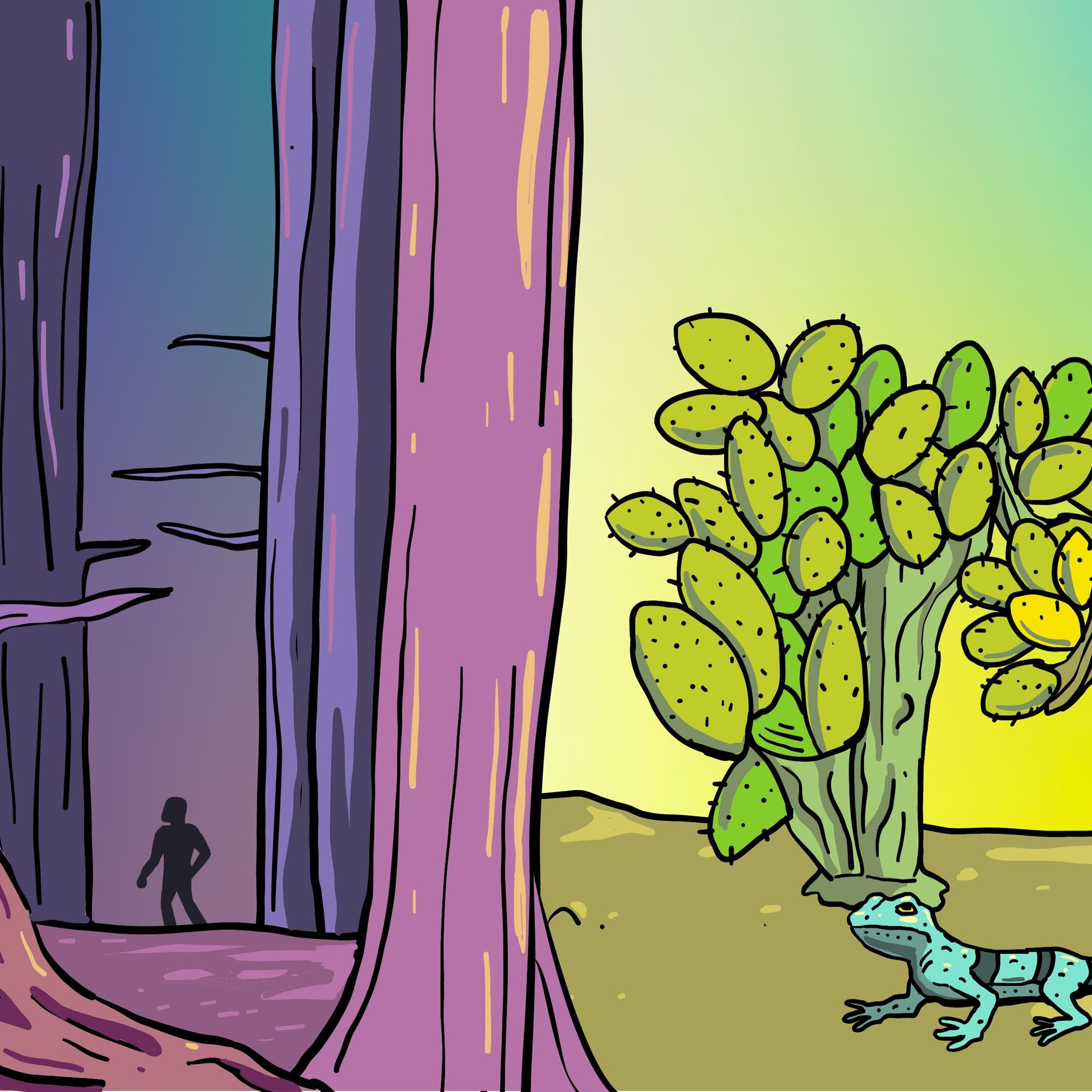 Redwood Tree vs. Prickly Pear Cactus