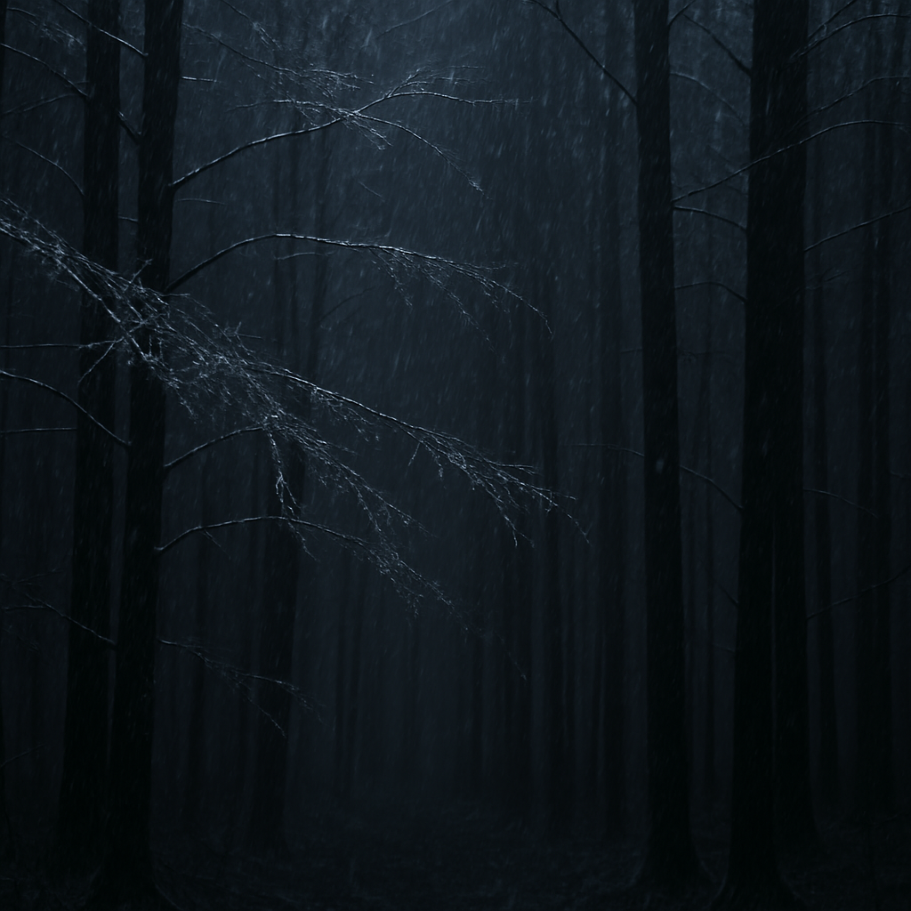 Icy Rain | 8 Hours of Relaxing Rain Sounds in a Frozen Dark Forest