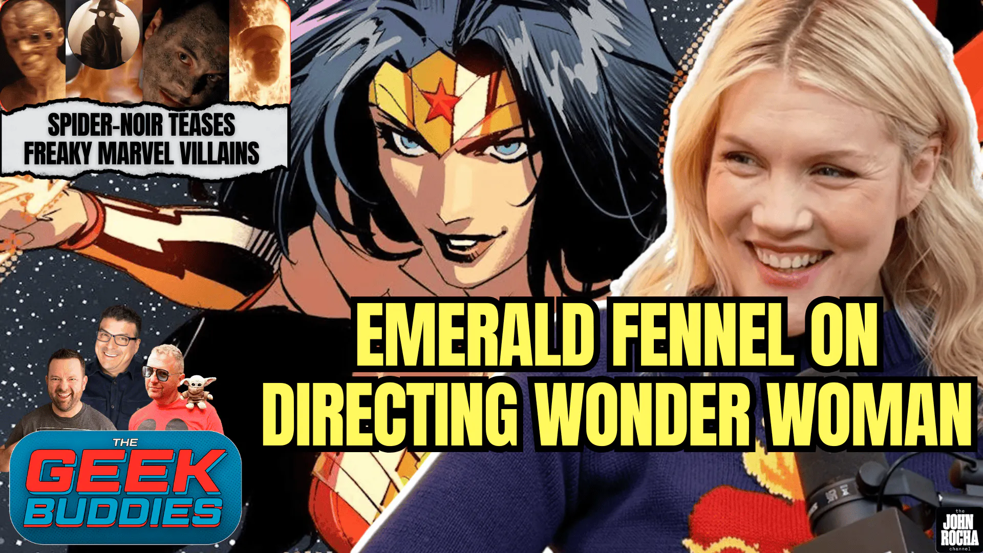 Emerald Fennell On Directing WONDER WOMAN, Spider-Noir Teases Freaky Villains episode artwork