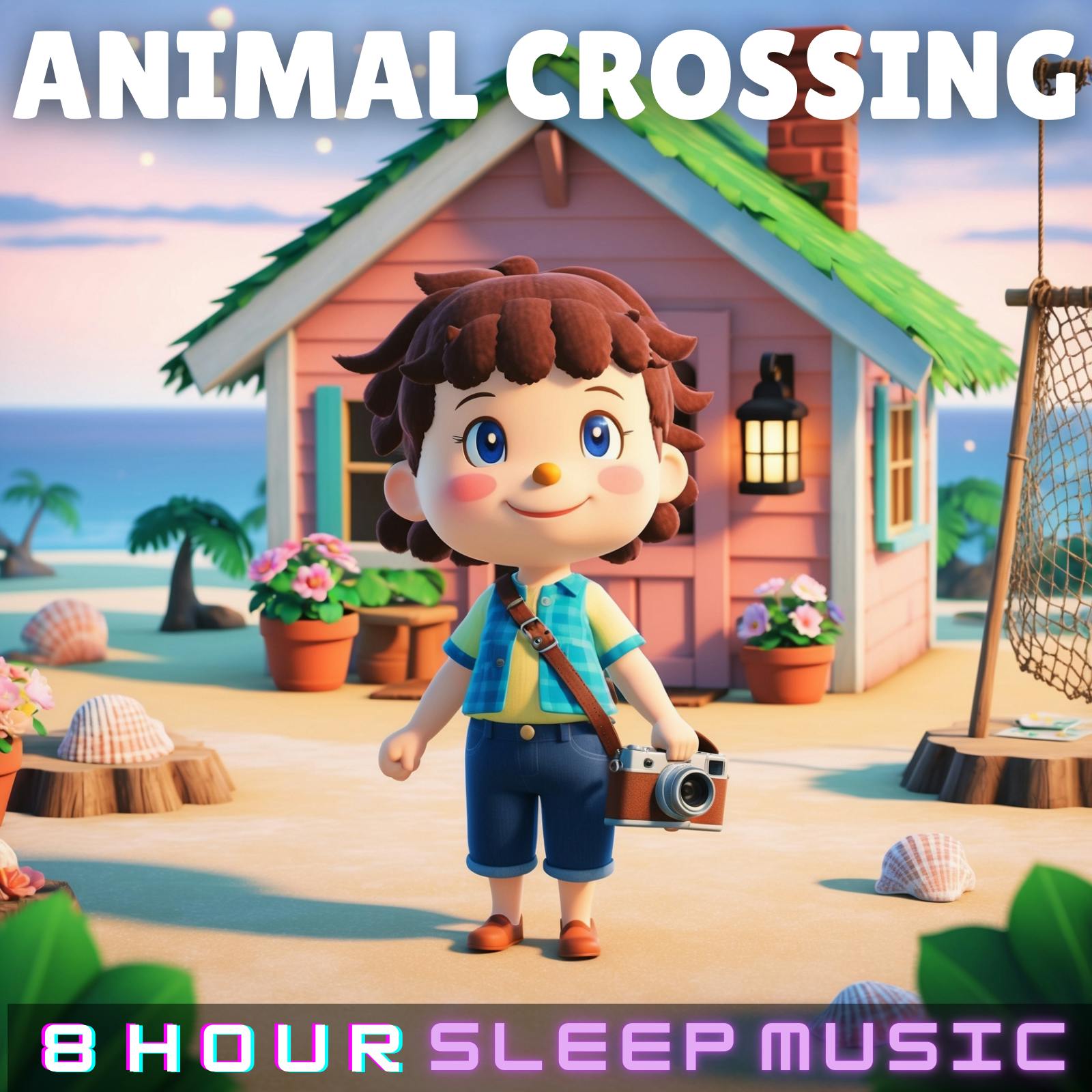 🏝️ Animal Crossing Island | 25-Minute Sleep Story with 8 Hours of Calm Piano Music and Ocean Waves for Deep Cozy Sleep 🐚
