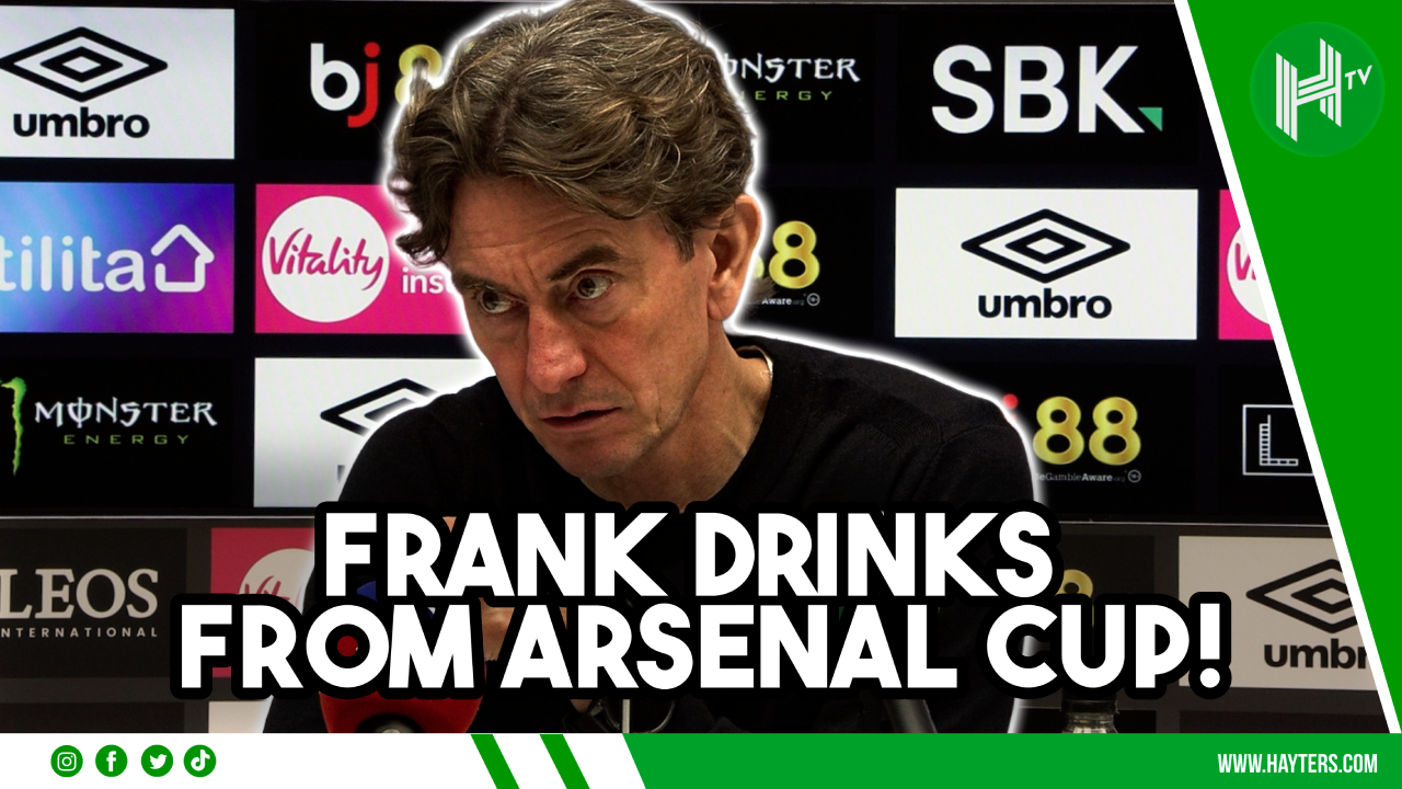 Would NEVER do something so stupid! Frank spotted drinking from Arsenal cup | Bournemouth 3-2 Spurs