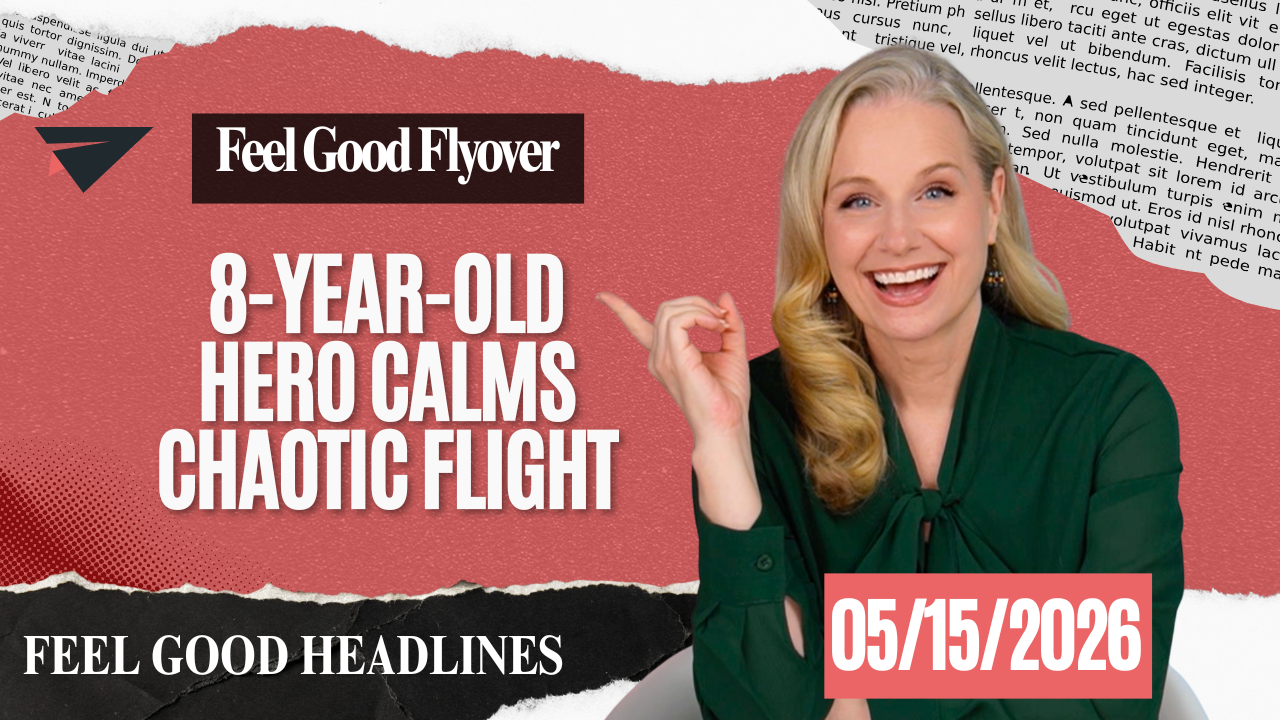 FEEL GOOD FLYOVER - 8-year-old Hero Calms Chaotic Flight