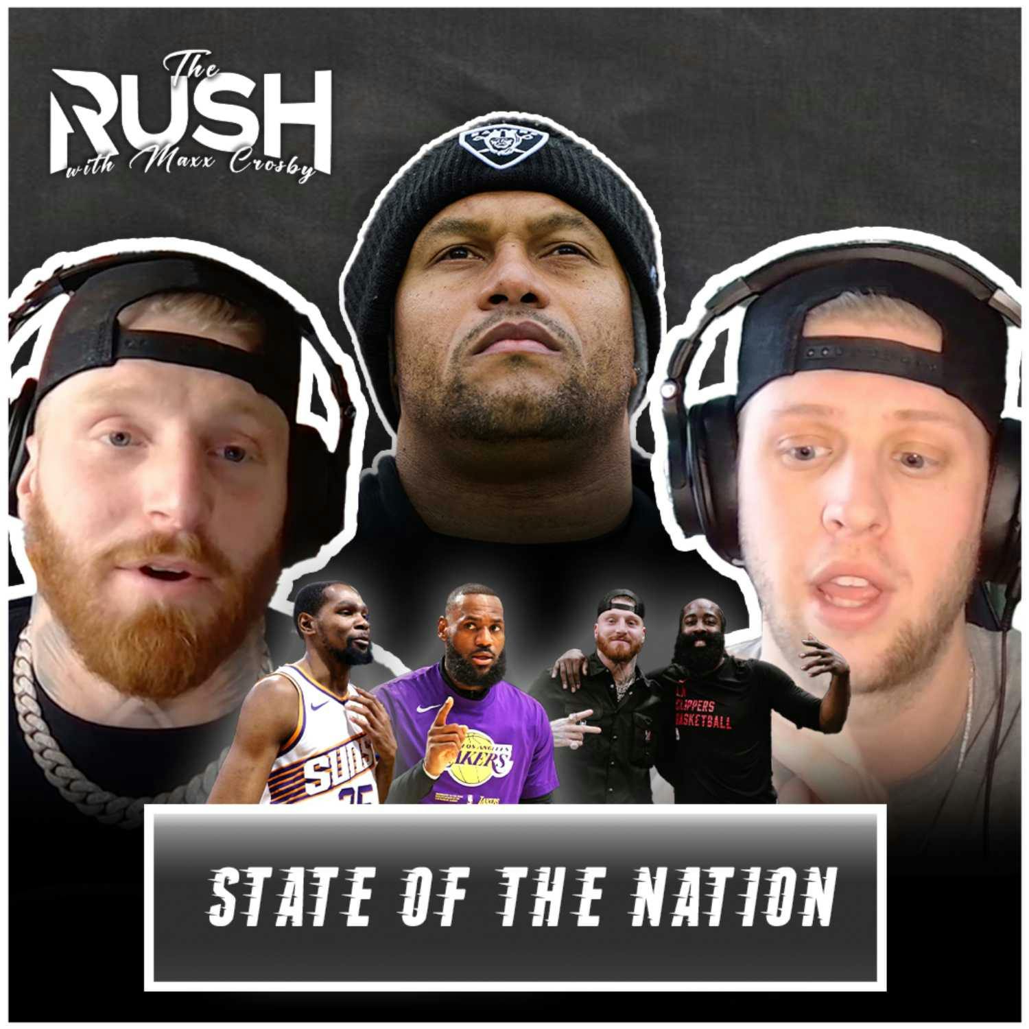 STATE OF THE NATION, MAXX CROSBY X JAMES HARDEN, KD JERSEY SWAP, NFL PLAYOFF PREDICTIONS | The Rush | EP. 15