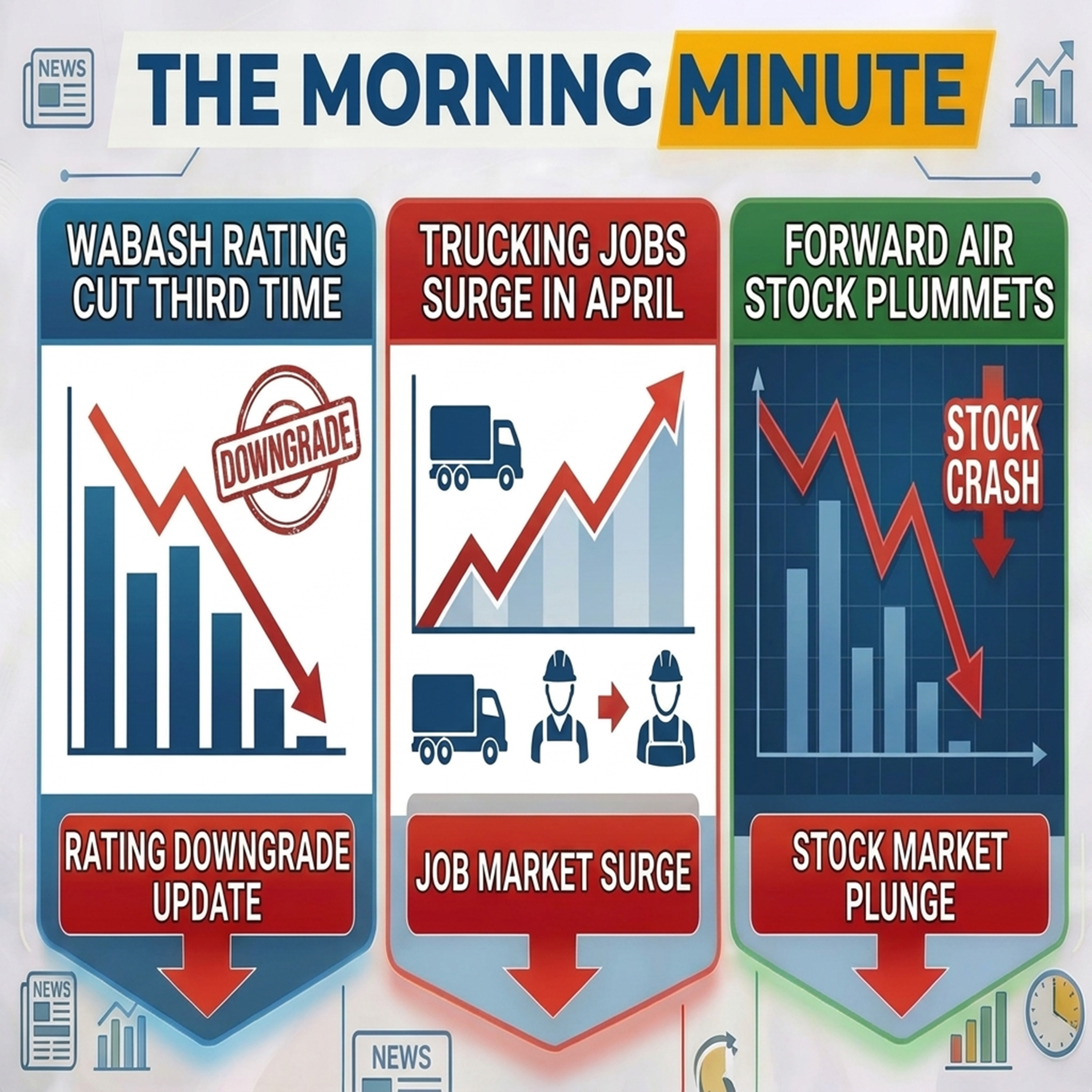 Wabash Rating Cut Third Time, Trucking Jobs Surge in April, & Forward Air Stock Plummets | The Morning Minute