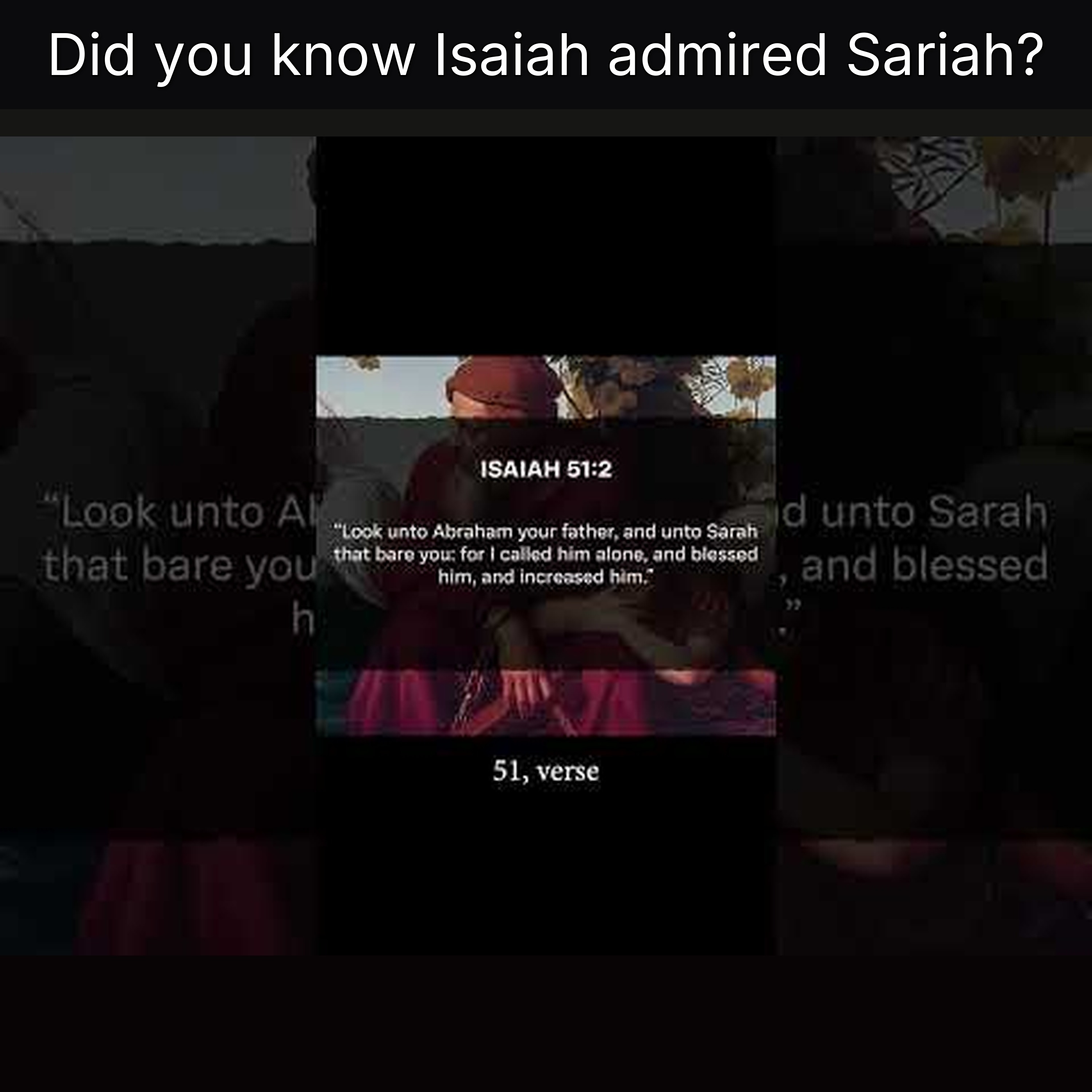 Did you know Isaiah admired Sariah? episode artwork