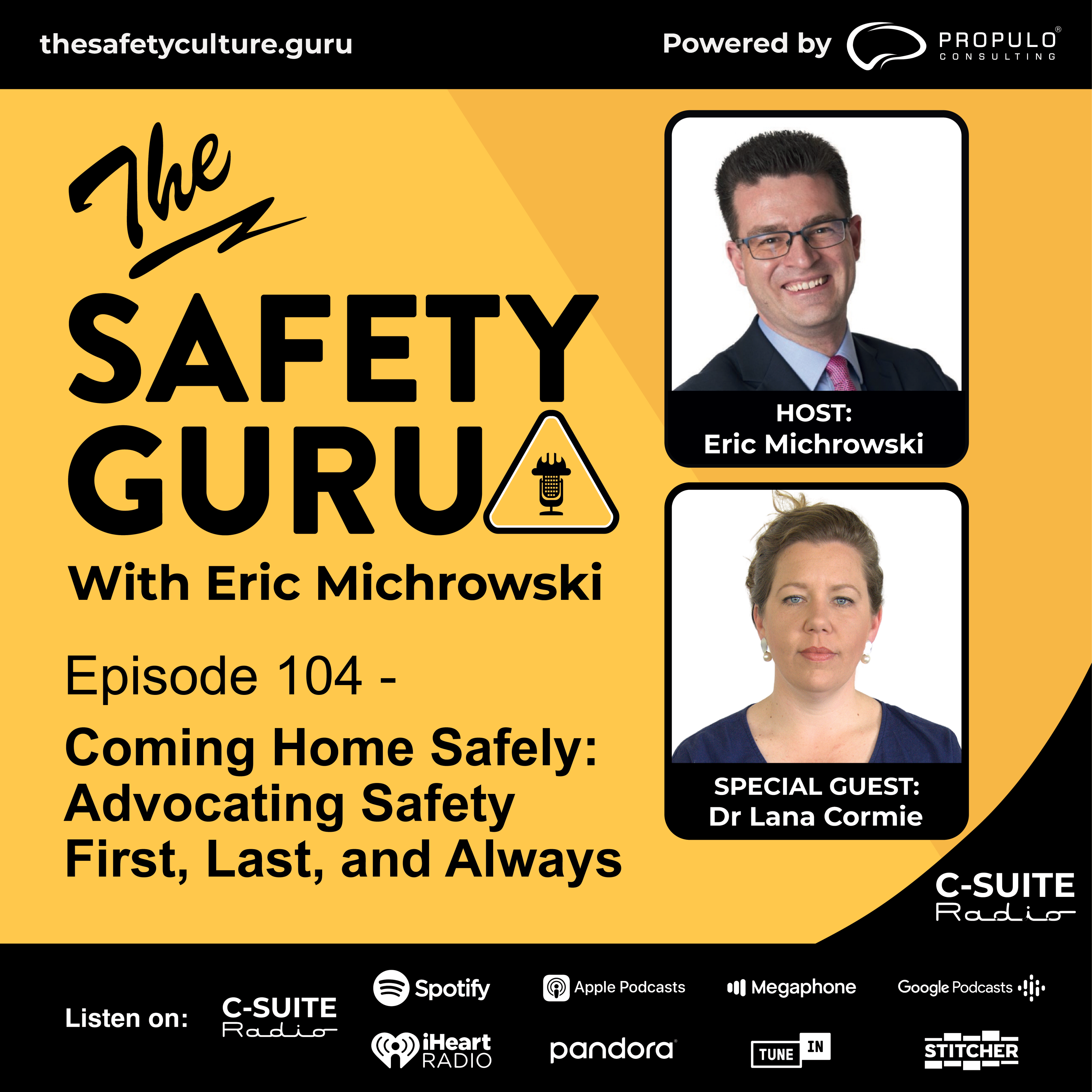 Episode 104 - Coming Home Safely: Advocating Safety First, Last, and Always with Dr. Lana Cormie episode artwork