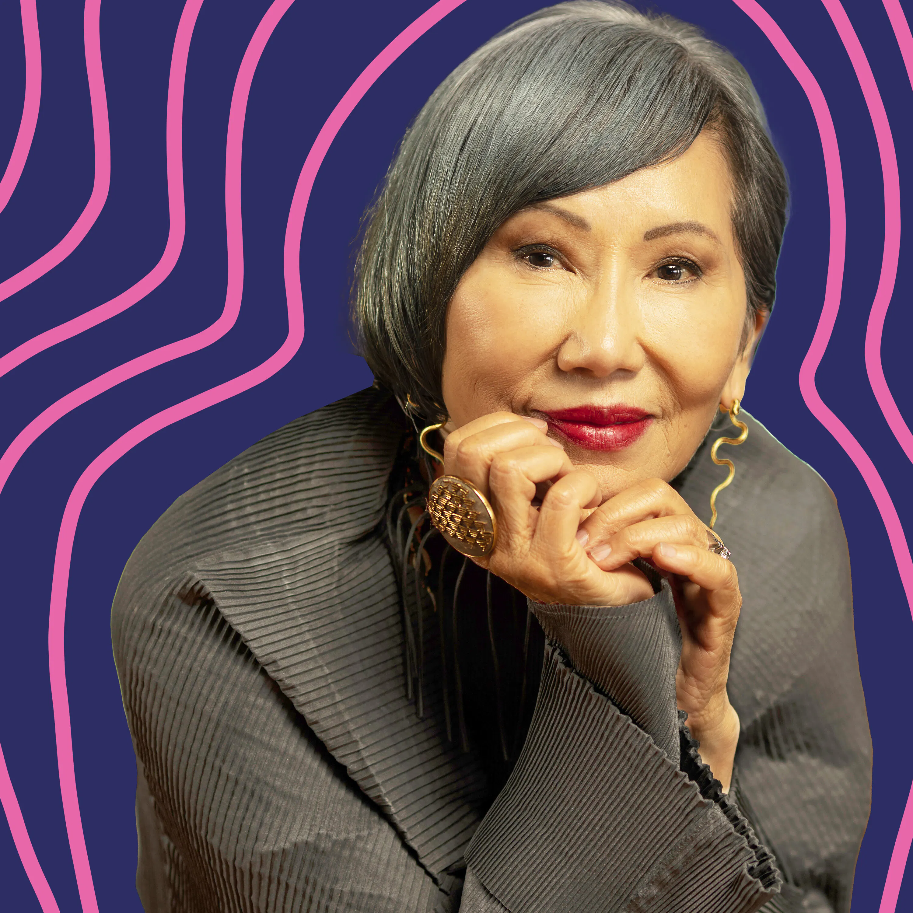 Cover art for the episode "Julia Gets Wise with Amy Tan" from Wiser Than Me with Julia Louis-Dreyfus