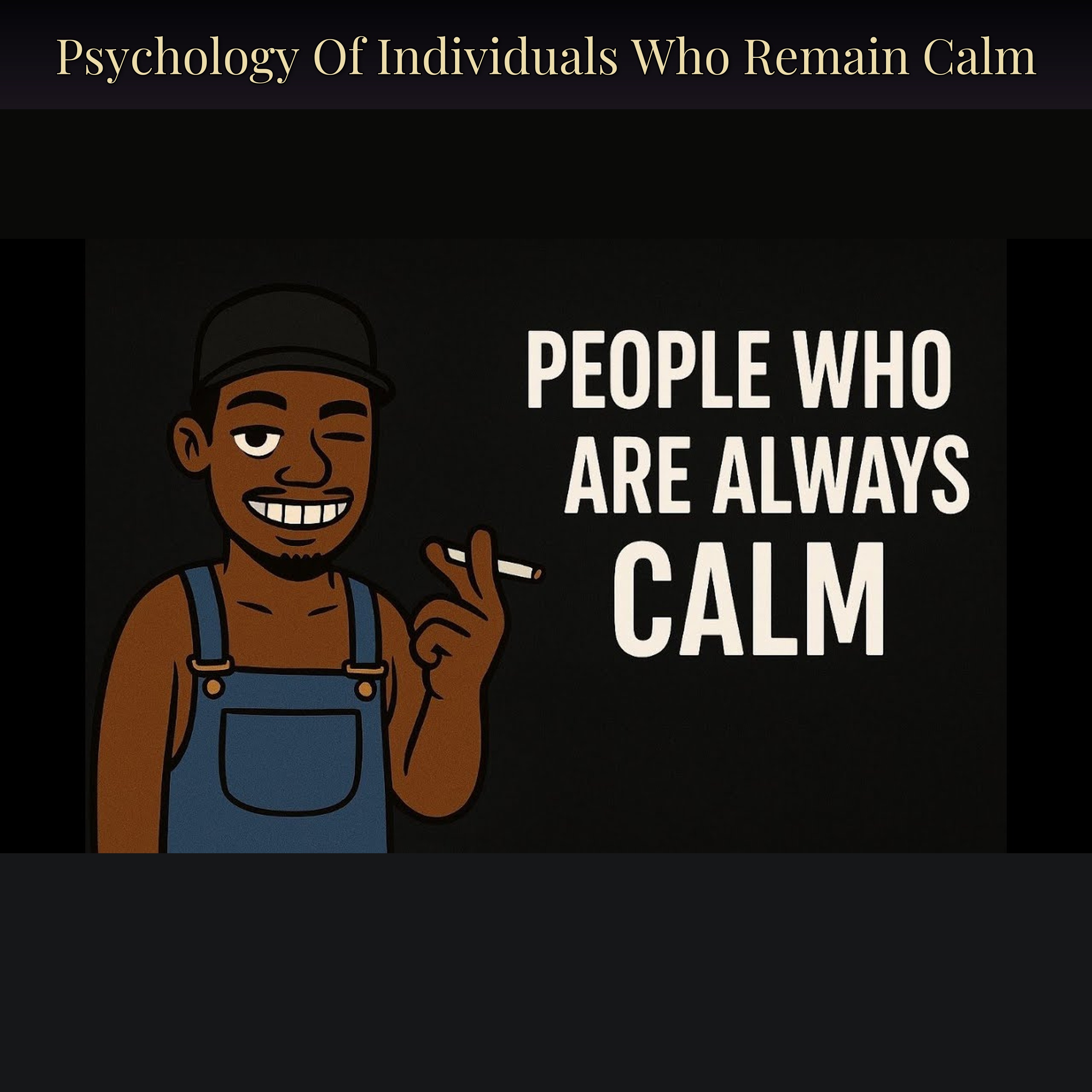 Psychology Of Individuals Who Remain Calm