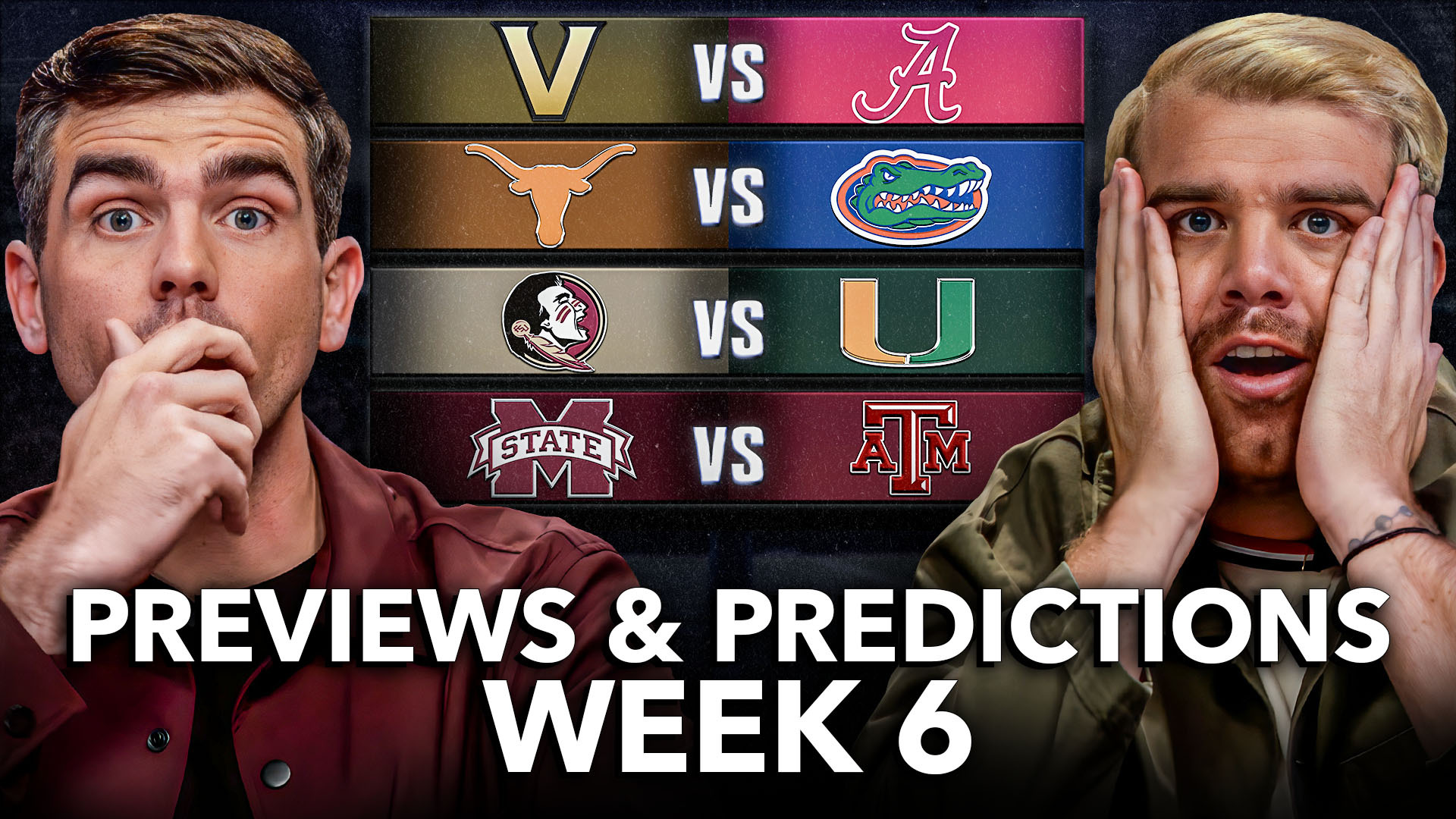 College Football Week 6 PREDICTIONS w/ One3’s J.D. PicKell | Alabama v Vanderbilt, FSU v Miami