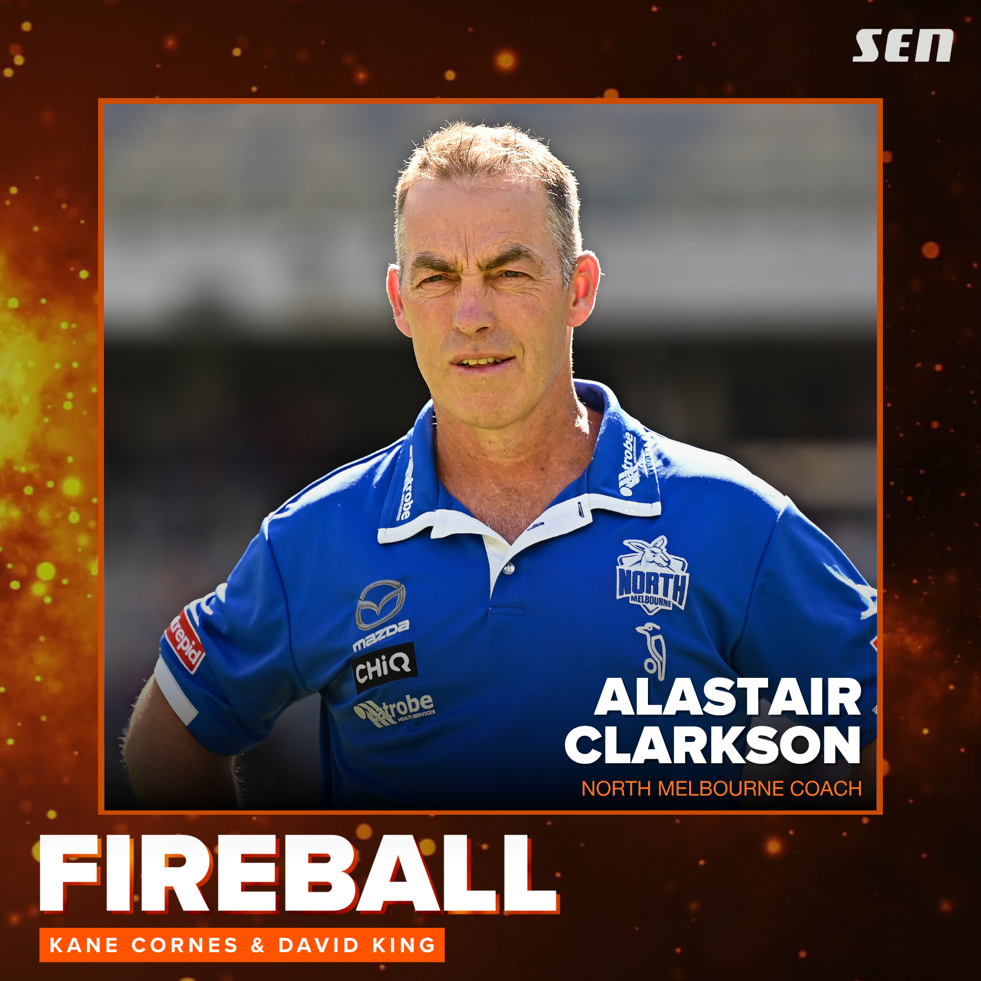 North Melbourne coach Alastair Clarkson in the studio (24.04.26)