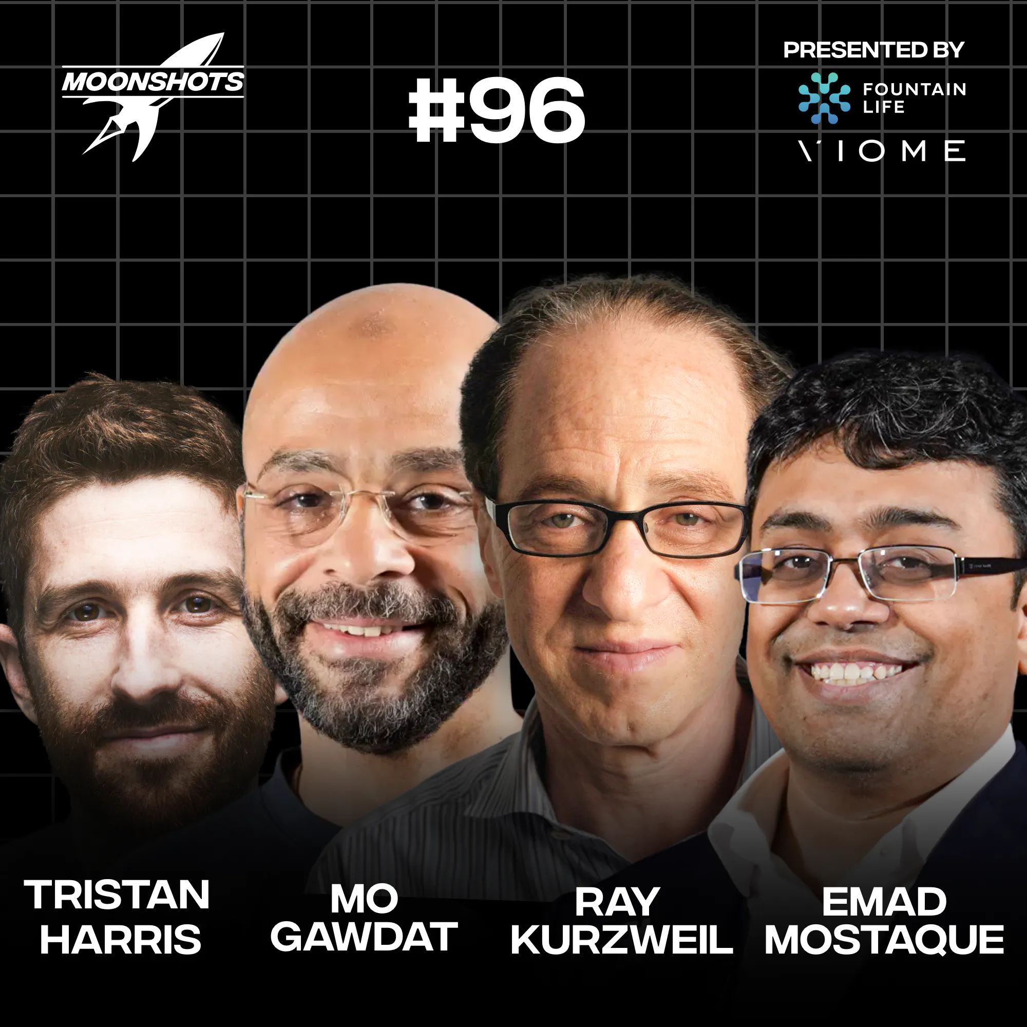 AI Panel Discussion W/ Emad Mostaque, Ray Kurzweil, Mo Gawdat & Tristan Harris | EP #96 Episode cover