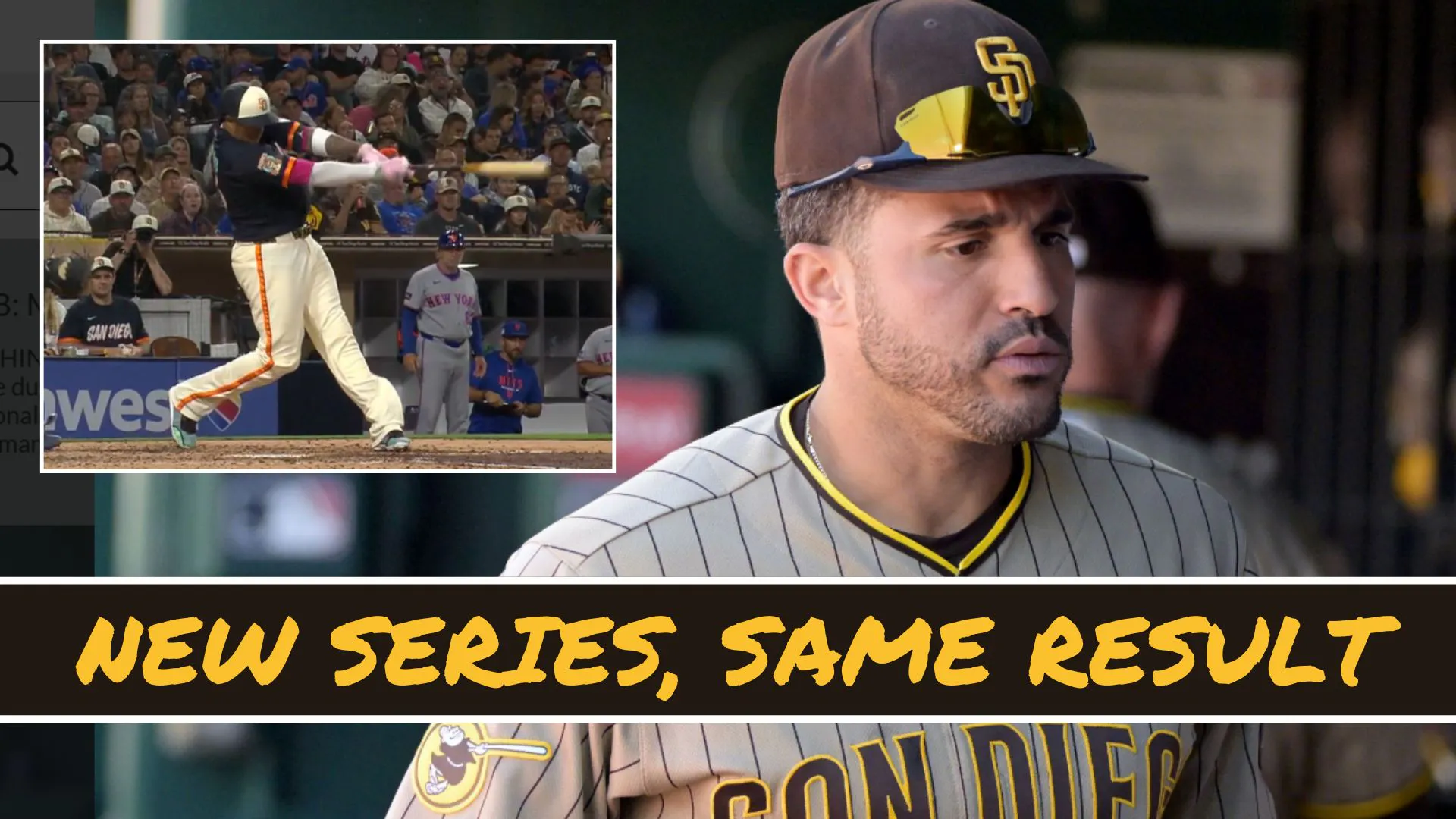 Padres drop opener to Mets, Laureano out rest of '26? Manny goes off about stats, Estrada to IL episode artwork