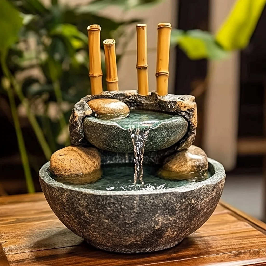 Bamboo Water Fountain Japanese Bamboo Water Fountain | Asmr White Noise Bamboo Water Fountain Sound  Deep Sleep Bamboo Water Fountain And Stone