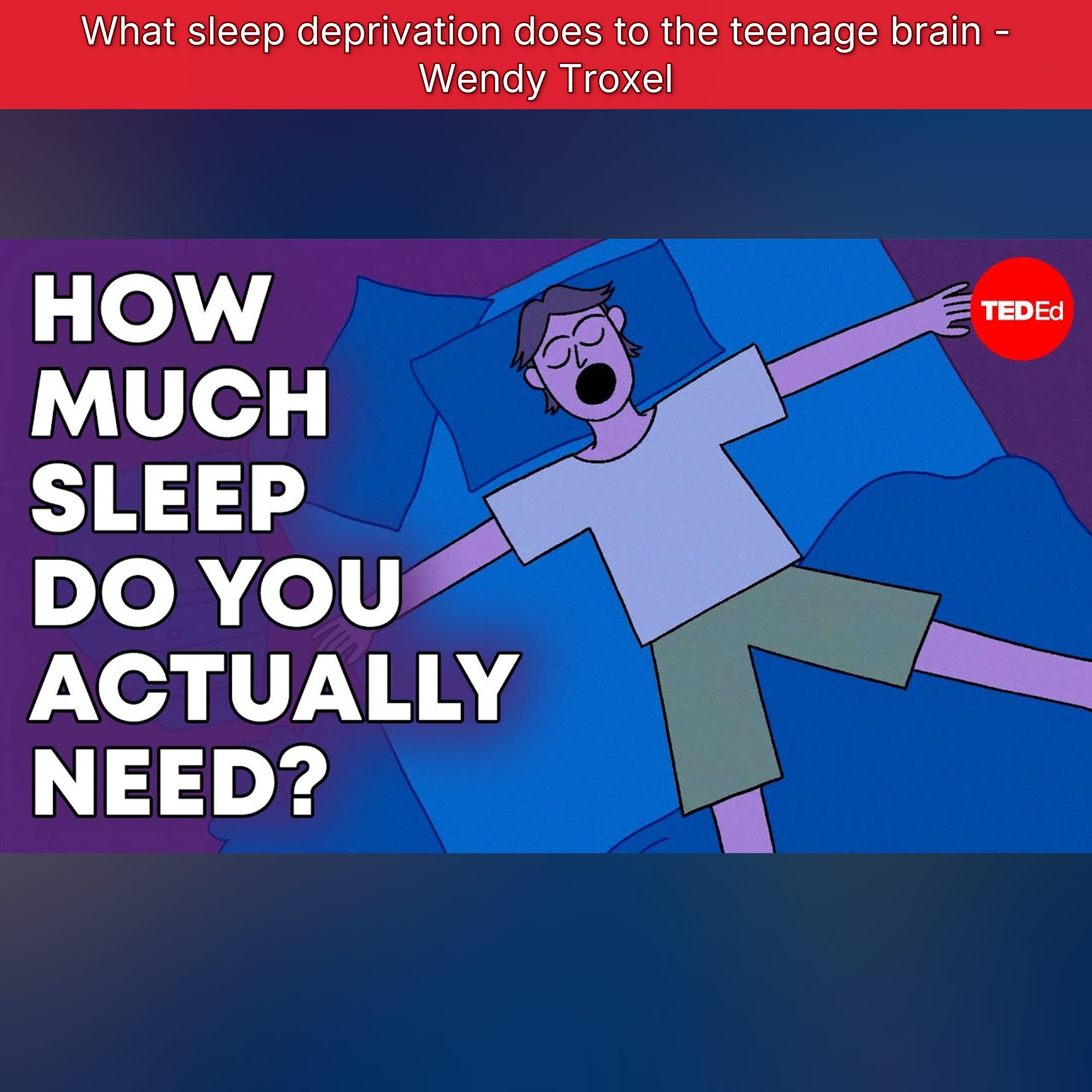What sleep deprivation does to the teenage brain - Wendy Troxel episode artwork