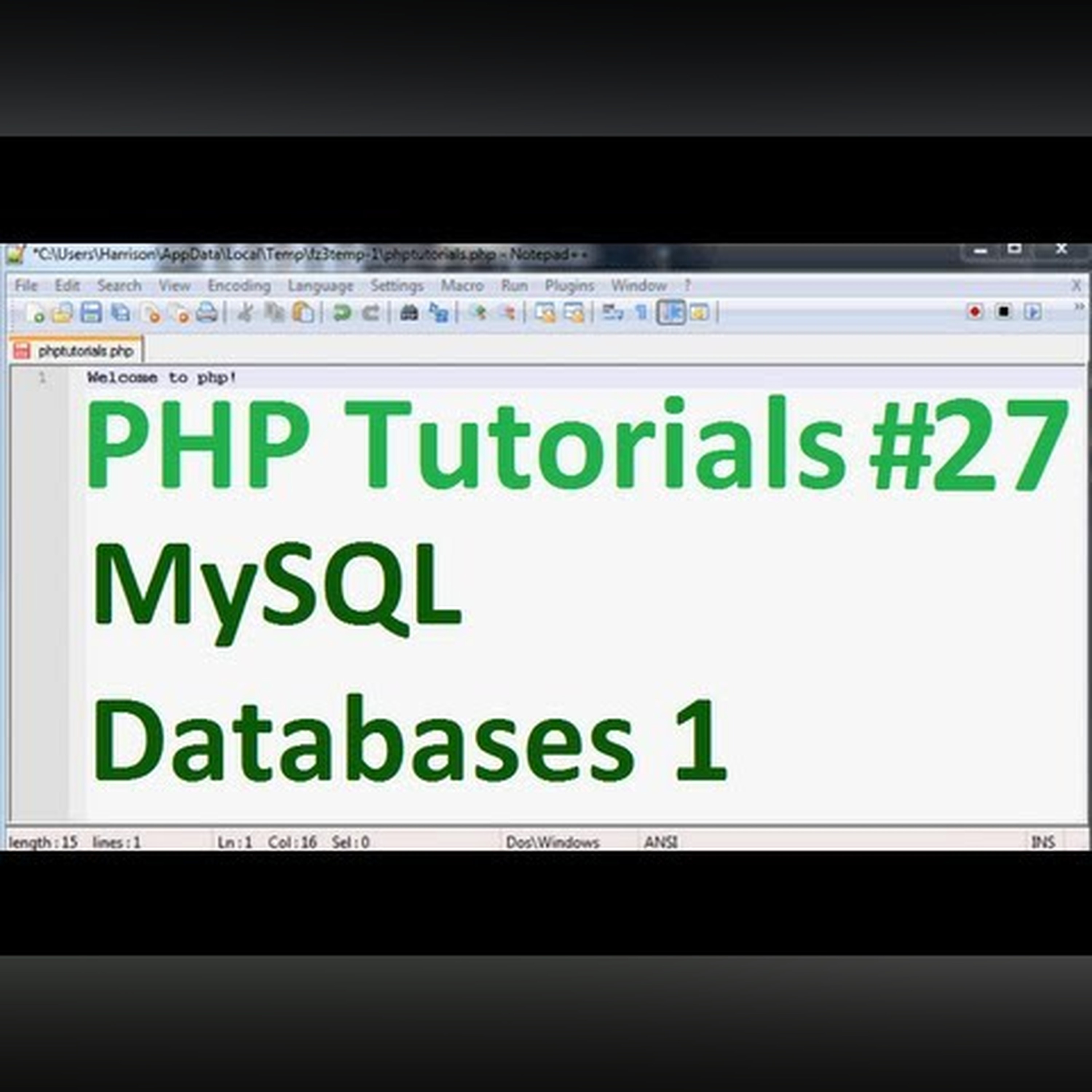 Basic PHP Programming Tutorial 27: MySQL Databases Part 1 episode artwork