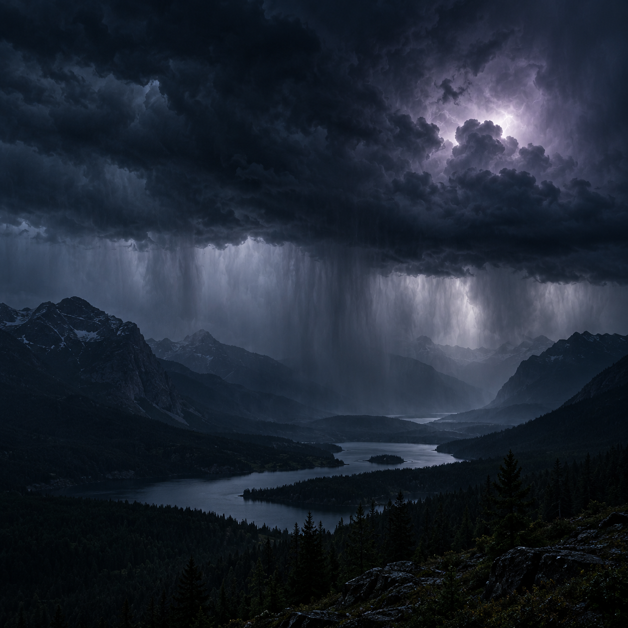 ⛈️ TORMENTA POTENTE, LLUVIA INTENSA y TRUENOS PROFUNDOS — 2 H de temporal nocturno para dormir