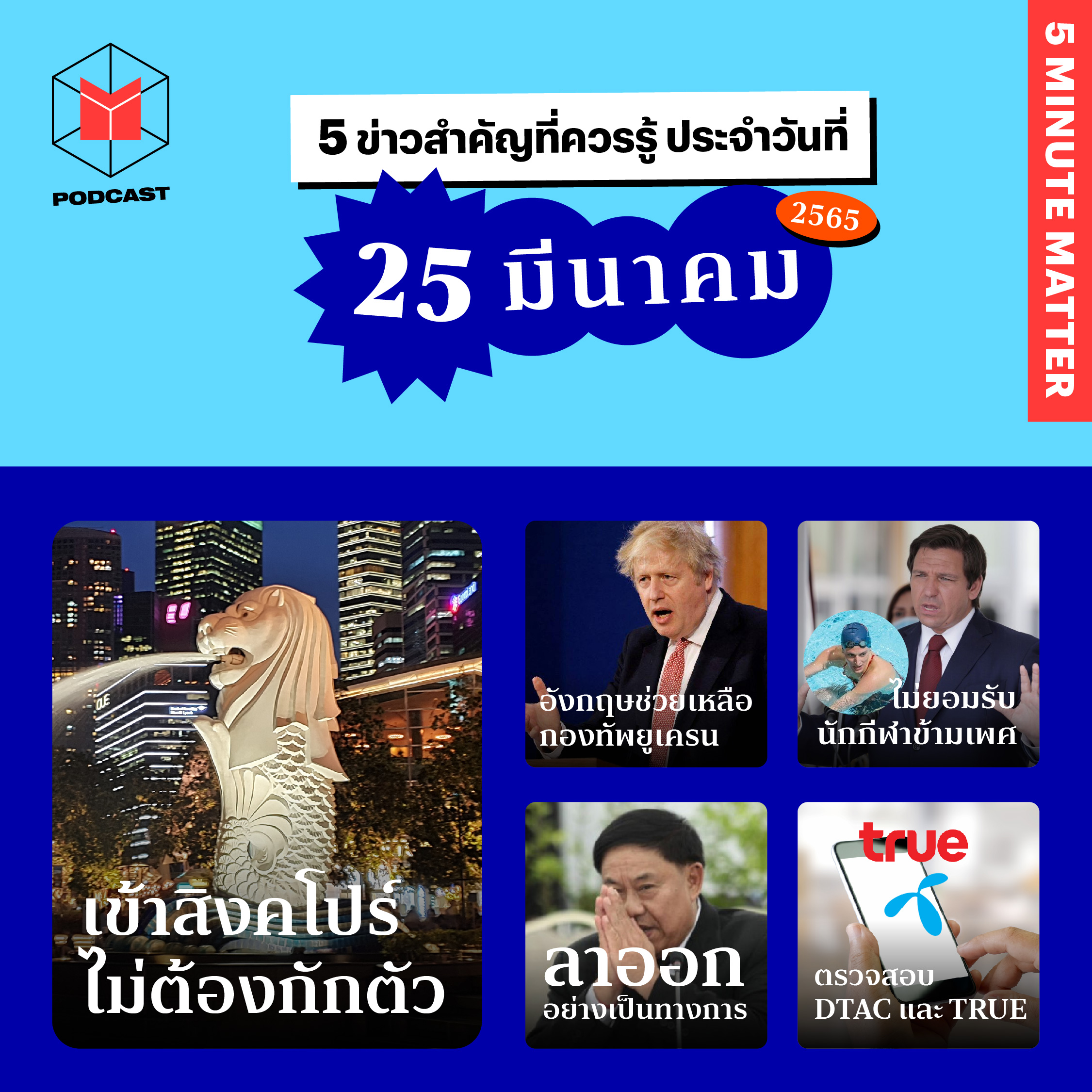 5 ข่าวสำคัญประจำวันที่ 25 มีนาคม 2565 | 5 MINUTE MATTER