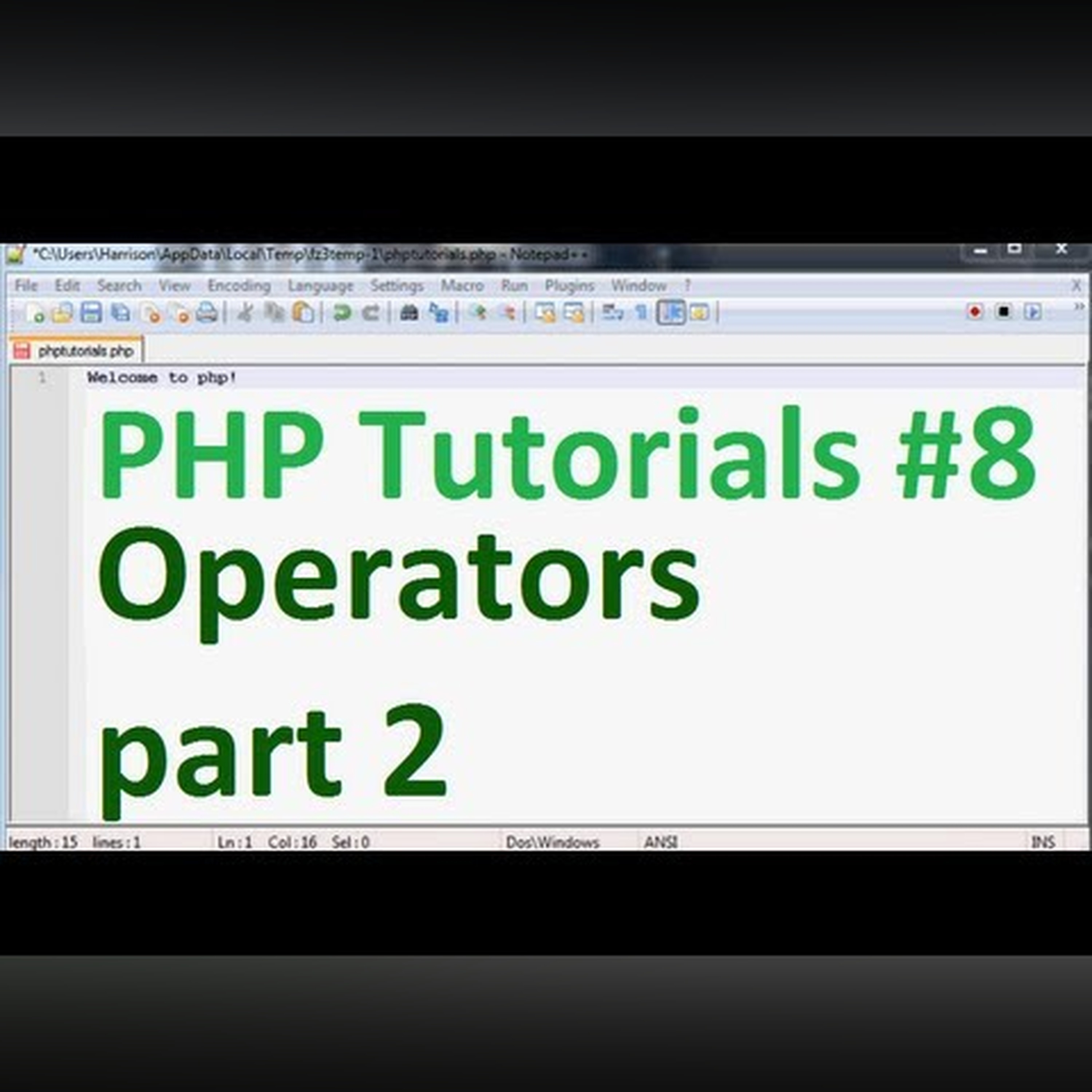 Basic PHP Tutorial 8: Arithmatic Operators: Doing math with php episode artwork
